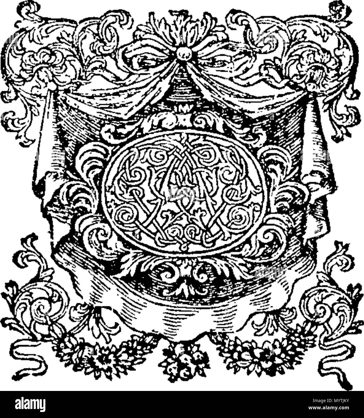 . Englisch: Fleuron aus Buch: Hymnen: für zwei, drei, vier, fünf, sechs, sieben und acht Stimmen. Wie Sie jetzt durchführen möchten, in der Kathedrale und Metropolitical Kirche St. Petrus in York: in der Kathedrale Kirche Christi und der Jungfrau Maria, die Heilige Jungfrau, in Durham: und, in der Kathedrale Kirche der Seligen Jungfrau Maria, in Lincoln. Mit dem Präfix ", eine Tabelle der Prediger, und die Zeiten von ihrer Predigt, in der sagte Kathedralen. Gesammelt und von Thomas Ellway, Master von den Kindern der Kathedrale in York verkauft. 366 Hymnen - für zwei, drei, vier, fünf, sechs, sieben und acht Stimmen Fleu Stockfoto