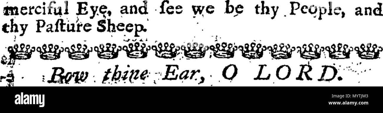 . Englisch: Fleuron aus Buch: Hymnen: für zwei, drei, vier, fünf, sechs, sieben und acht Stimmen. Wie Sie jetzt durchführen möchten, in der Kathedrale und Metropolitical Kirche St. Petrus in York: in der Kathedrale Kirche Christi und der Jungfrau Maria, die Heilige Jungfrau, in Durham: und, in der Kathedrale Kirche der Seligen Jungfrau Maria, in Lincoln. Mit dem Präfix ", eine Tabelle der Prediger, und die Zeiten von ihrer Predigt, in der sagte Kathedralen. Gesammelt und von Thomas Ellway, Master von den Kindern der Kathedrale in York verkauft. 366 Hymnen - für zwei, drei, vier, fünf, sechs, sieben und acht Stimmen Fleu Stockfoto