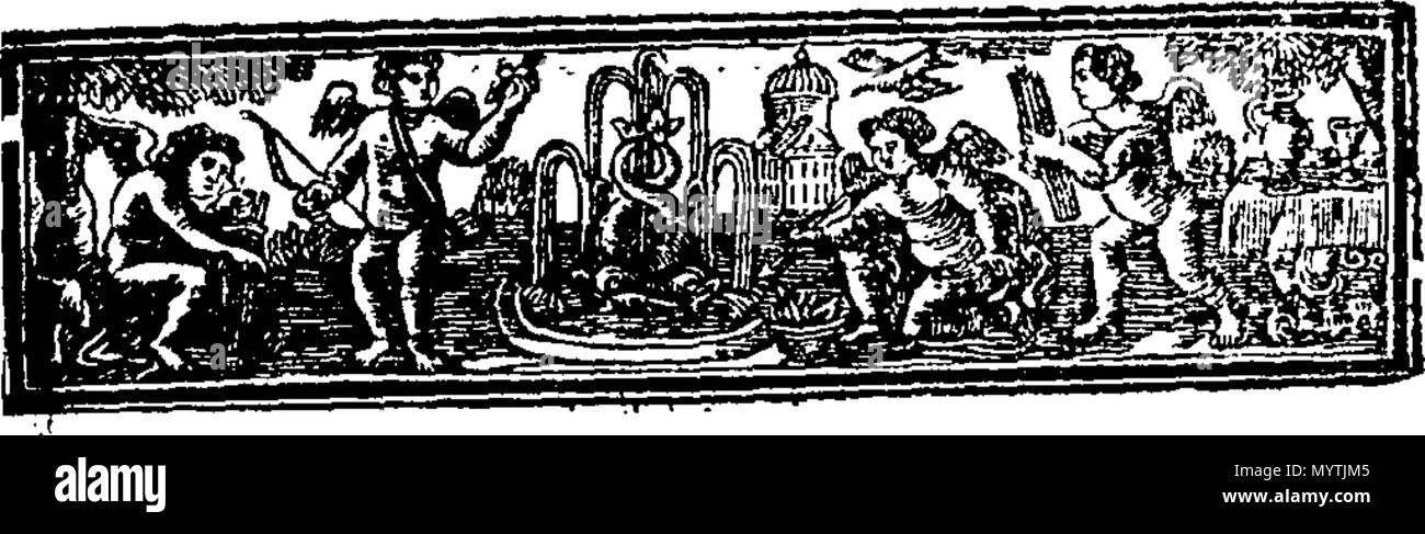 . Englisch: Fleuron aus Buch: Hymnen: für zwei, drei, vier, fünf, sechs, sieben und acht Stimmen. Wie Sie jetzt durchführen möchten, in der Kathedrale und Metropolitical Kirche St. Petrus in York: in der Kathedrale Kirche Christi und der Jungfrau Maria, die Heilige Jungfrau, in Durham: und, in der Kathedrale Kirche der Seligen Jungfrau Maria, in Lincoln. Mit dem Präfix ", eine Tabelle der Prediger, und die Zeiten von ihrer Predigt, in der sagte Kathedralen. Gesammelt und von Thomas Ellway, Master von den Kindern der Kathedrale in York verkauft. 366 Hymnen - für zwei, drei, vier, fünf, sechs, sieben und acht Stimmen Fleu Stockfoto