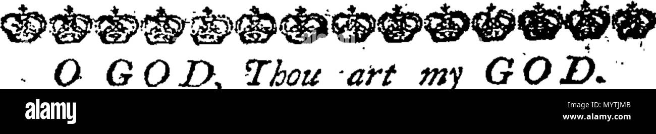 . Englisch: Fleuron aus Buch: Hymnen: für zwei, drei, vier, fünf, sechs, sieben und acht Stimmen. Wie Sie jetzt durchführen möchten, in der Kathedrale und Metropolitical Kirche St. Petrus in York: in der Kathedrale Kirche Christi und der Jungfrau Maria, die Heilige Jungfrau, in Durham: und, in der Kathedrale Kirche der Seligen Jungfrau Maria, in Lincoln. Mit dem Präfix ", eine Tabelle der Prediger, und die Zeiten von ihrer Predigt, in der sagte Kathedralen. Gesammelt und von Thomas Ellway, Master von den Kindern der Kathedrale in York verkauft. 366 Hymnen - für zwei, drei, vier, fünf, sechs, sieben und acht Stimmen Fleu Stockfoto