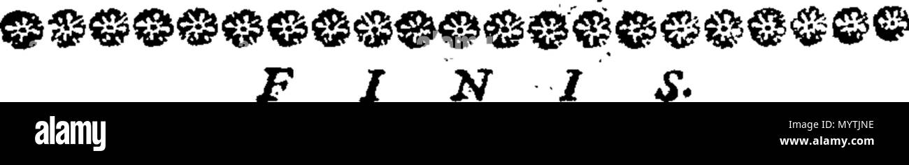 . Englisch: Fleuron aus Buch: Hymnen: für zwei, drei, vier, fünf, sechs, sieben und acht Stimmen. Wie Sie jetzt durchführen möchten, in der Kathedrale und Metropolitical Kirche St. Petrus in York: in der Kathedrale Kirche Christi und der Jungfrau Maria, die Heilige Jungfrau, in Durham: und, in der Kathedrale Kirche der Seligen Jungfrau Maria, in Lincoln. Mit dem Präfix ", eine Tabelle der Prediger, und die Zeiten von ihrer Predigt, in der sagte Kathedralen. Gesammelt und von Thomas Ellway, Master von den Kindern der Kathedrale in York verkauft. 366 Hymnen - für zwei, drei, vier, fünf, sechs, sieben und acht Stimmen Fleu Stockfoto