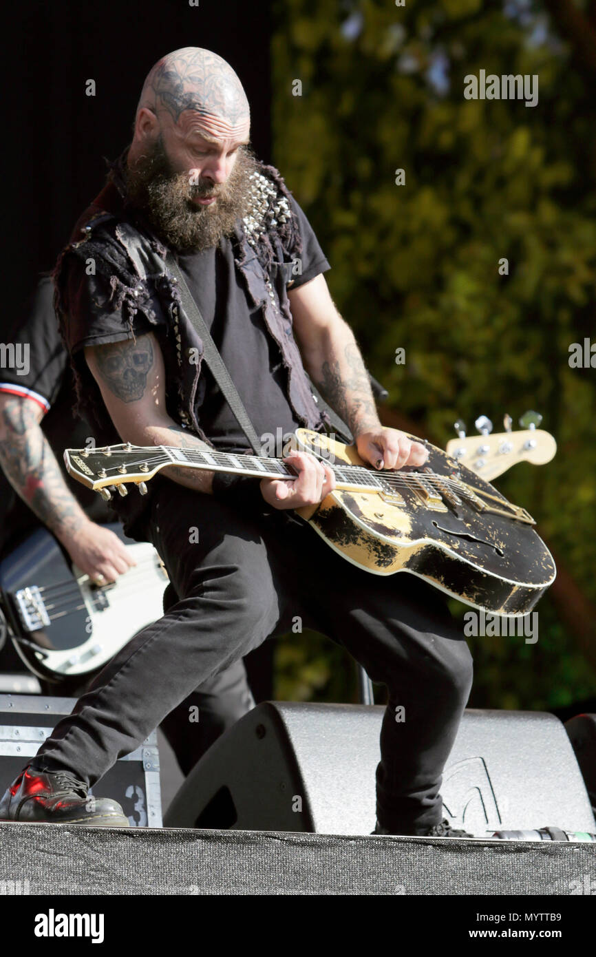 Tim Armstrong von Ranzig führt auf der Bühne des Barclaycard präsentiert Britische Sommerzeit Festival im Hyde Park am 1. Juli 2017 in London. Stockfoto