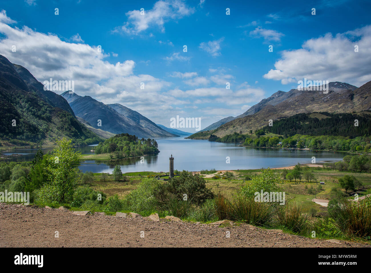 Glenfinnan ist ein Weiler in Lochaber, der die Highlands von Schottland. Aussichtspunkt über dem Loch Shiel. Stockfoto