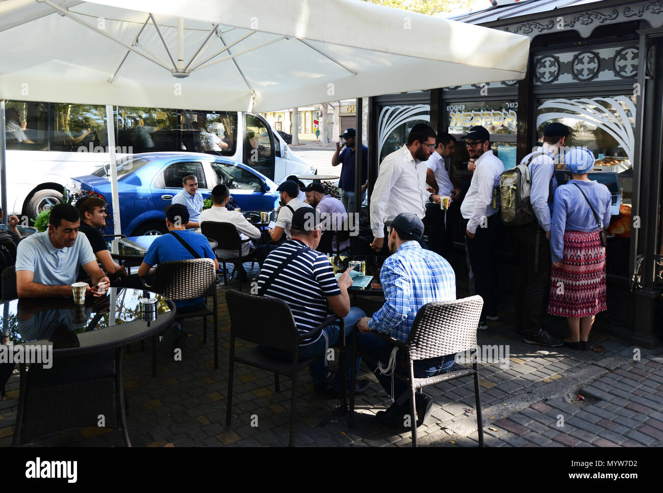 Die Koscher Coffee Shop in der Nähe des Tikva Synagoge in Odessa, Ukraine. Stockfoto