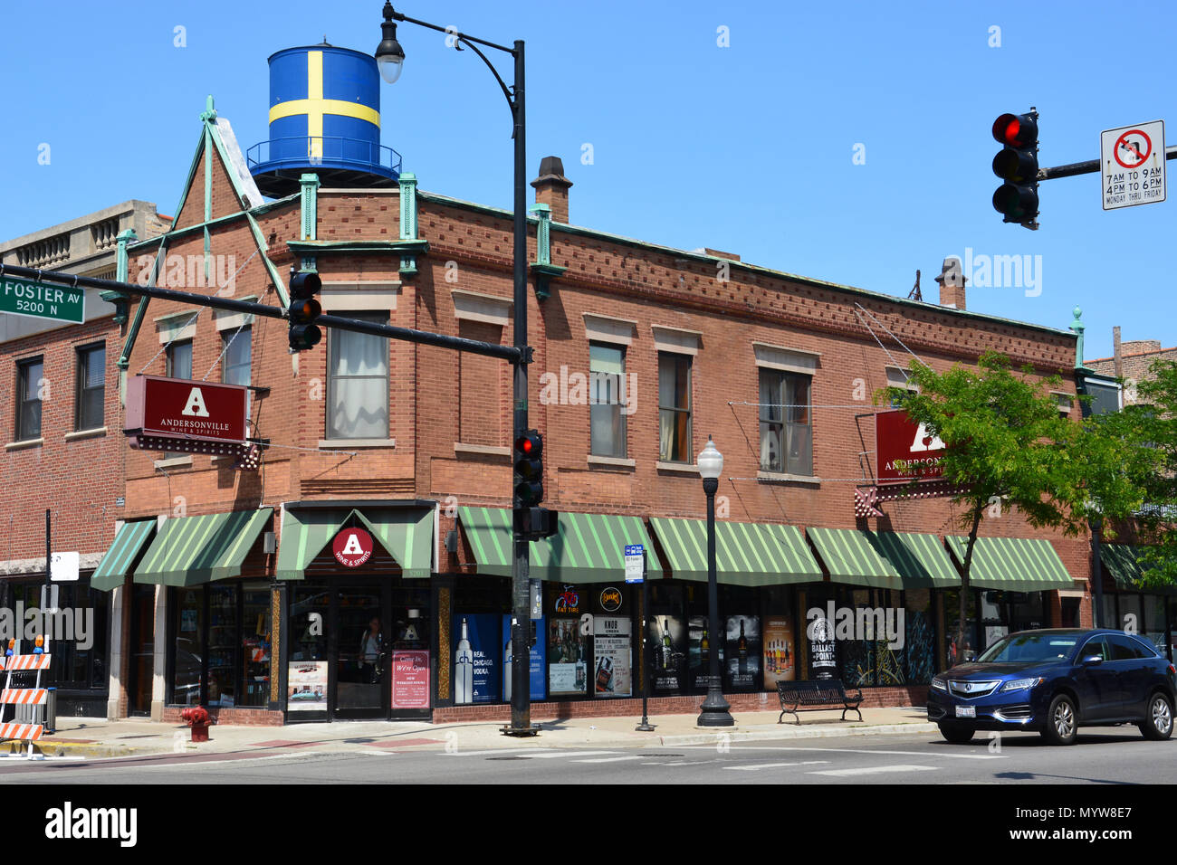 Ursprünglich eine Schwedische Arbeiterviertel, Andersonville ist ein trendiger Ort für junge Chicago Fachleute und die LGBT Gemeinschaft zu leben Stockfoto