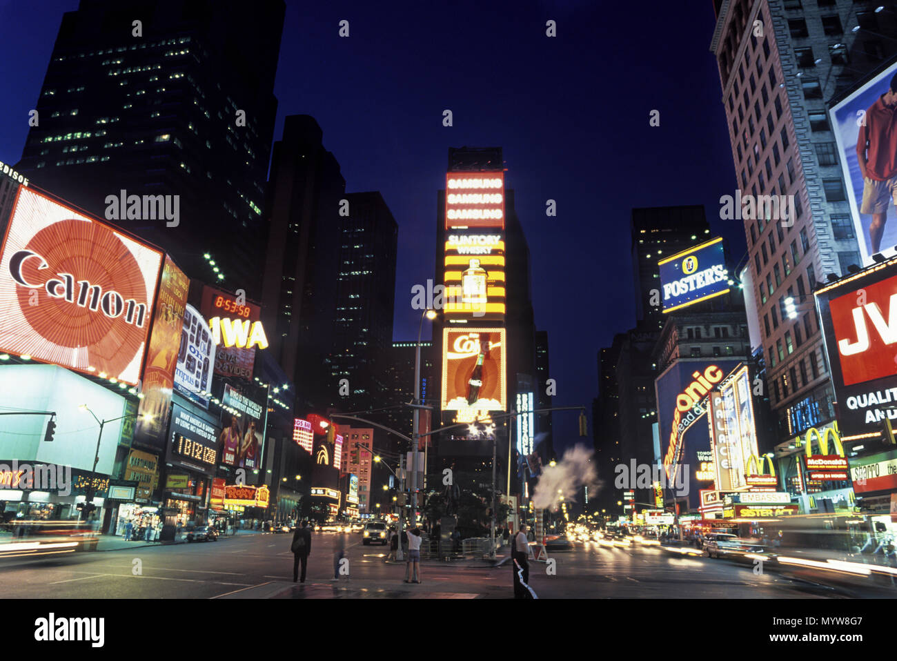 1992 historische Times Square in Midtown Manhattan, New York City, USA Stockfoto