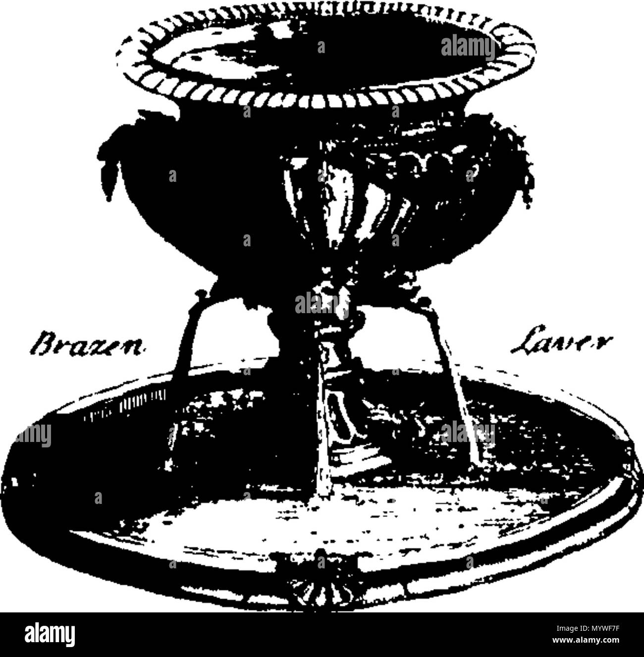 . Englisch: Fleuron aus Buch: Apparate Biblicus: oder, eine Einführung in die Heilige Schrift. In drei Büchern. Buch I. Über die Herkunft, Geschichte und Altertümer der Juden. Buch II. Der Canon, Autoren. Original Texte, Versionen, Editionen und Interpretationen der Heiligen Schrift. Buch III. Von den falschen Göttern, Tieren, Edelsteinen, Krankheiten, und Publick Sport erwähnt, die in den Heiligen Schriften. Zusammen mit einer Erläuterung der biblischen Namen. Und eine neue Methode der Lesung der Heiligen Schrift. In Englisch von der Französischen, mit Anmerkungen und Ergänzungen. Illustriert mit 30 Kupfer-Platten. 372 Apparate Bi Stockfoto
