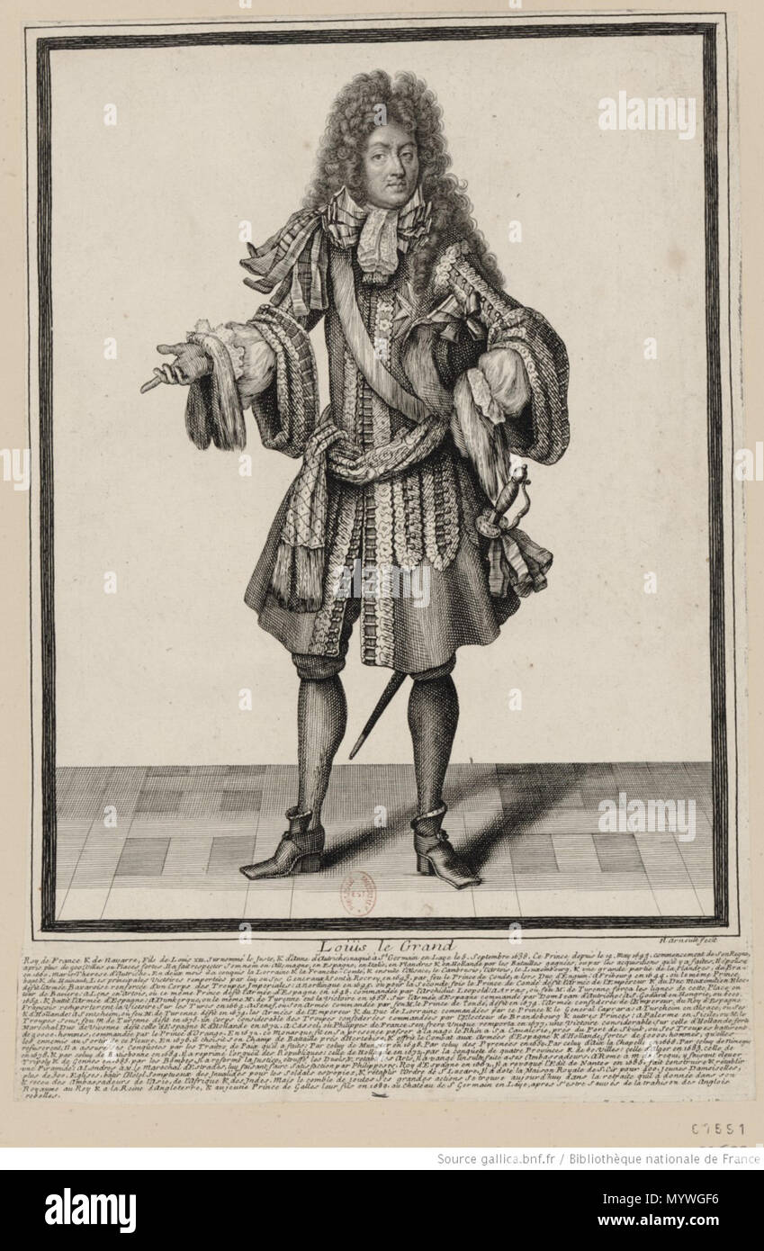 . Français: Portrait de Louis XIV de Pied 380 Arnoult Nicolas-Portrait de Louis XIV de Pied btv 1b 84082949 Stockfoto