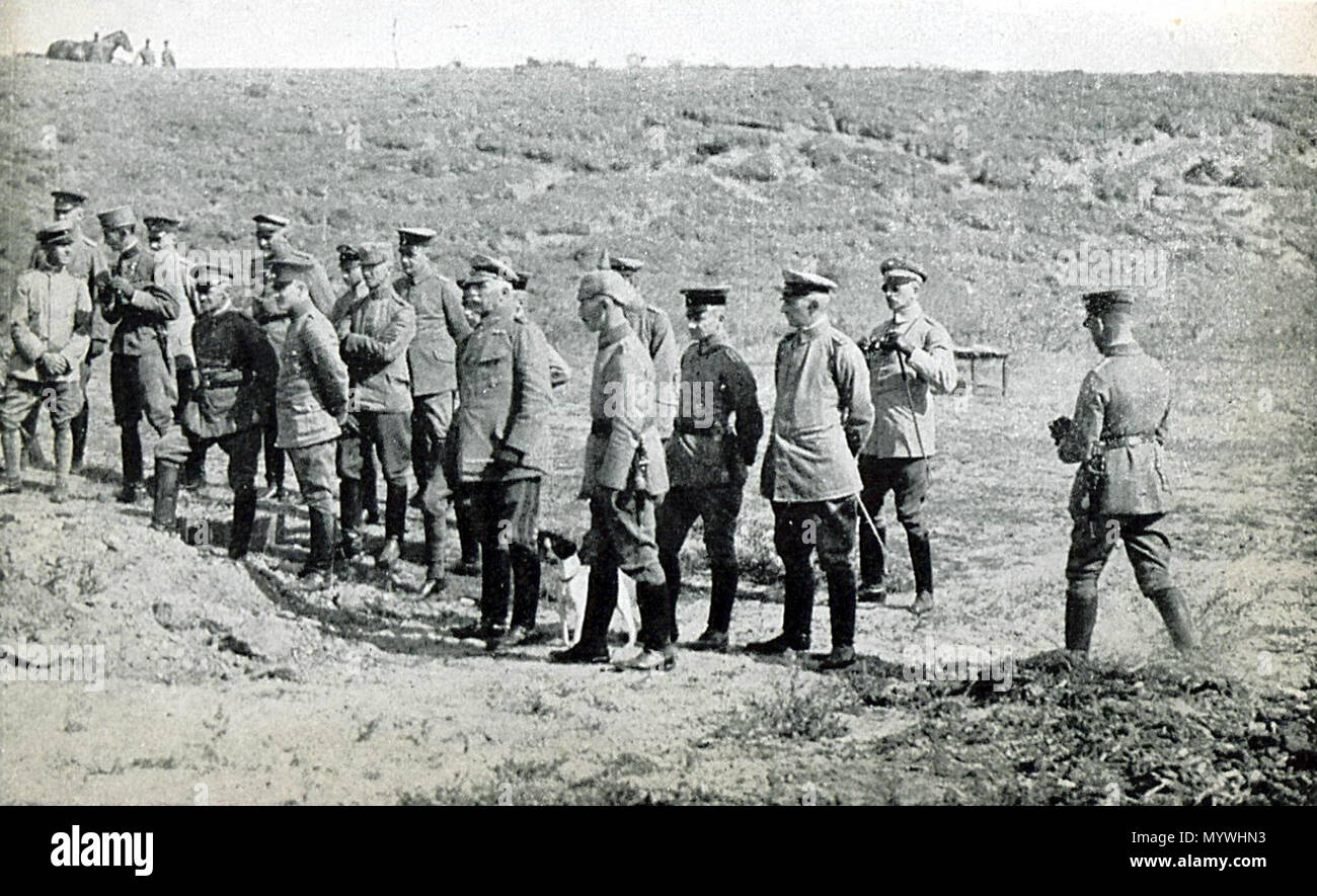 . 1916 - Album foto-generalului von Eben in vizita pe vorne. Zwischen 1916 und 1918 1 Armata 9 Germana - Album Foto - 10 generalului von Eben in vizita pe vorne Stockfoto