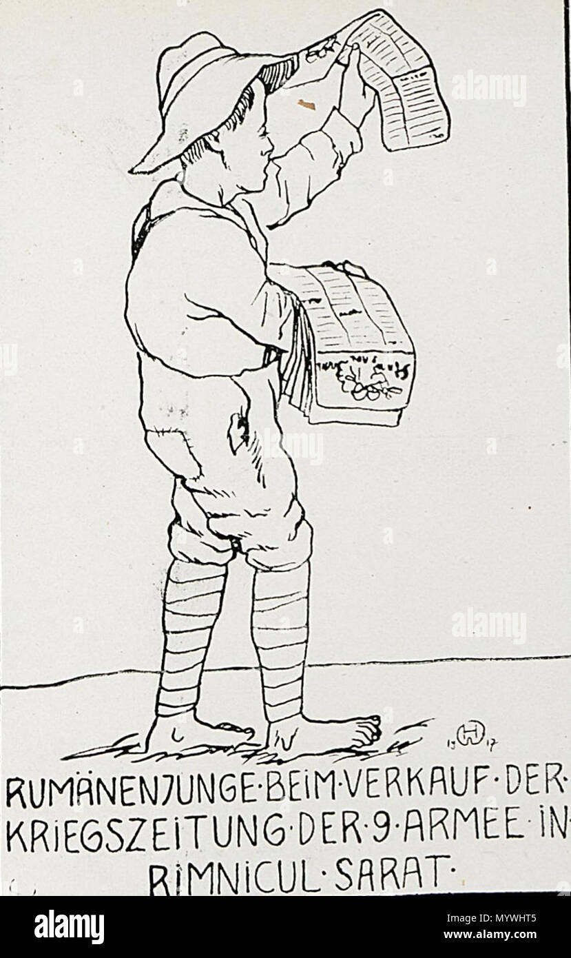 . 1916 - Album foto-Gravura - Copil römischen difuzand publicatiile Das rektoratsgebäude 9 in Ramnicu Sarat. Zwischen 1916 und 1918 1 Armata 9 Germana - Album foto-Gravura - Copil römischen difuzand publicatiile Das rektoratsgebäude 9 in Ramnicu Sarat Stockfoto