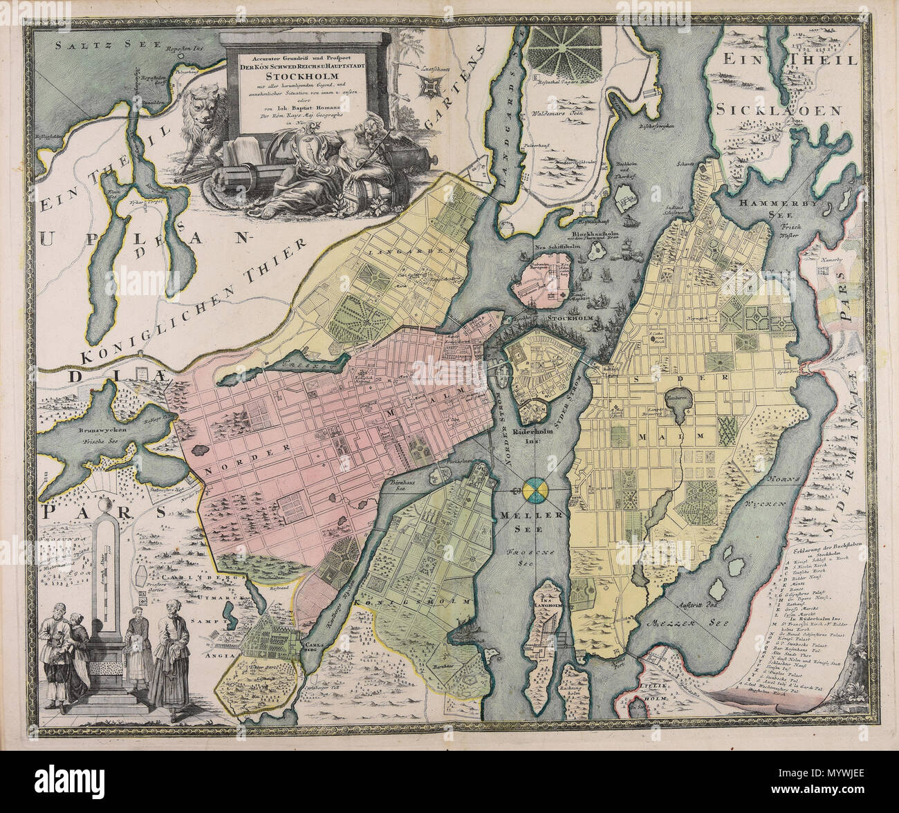 BCTN GG 1 1-0080.tif Trient - Biblioteca comunale di Trento - akkurater Grundriss und Perspektive der Kön. Schwed.-Reichs u. Hauptstadt Stockholm mit... - CBT 5871951 258 akkurater Grundriss und Perspektive der Kön. Schwed.-Reichs u. Hauptstadt Stockholm mit... - CBT 5871951 Stockfoto