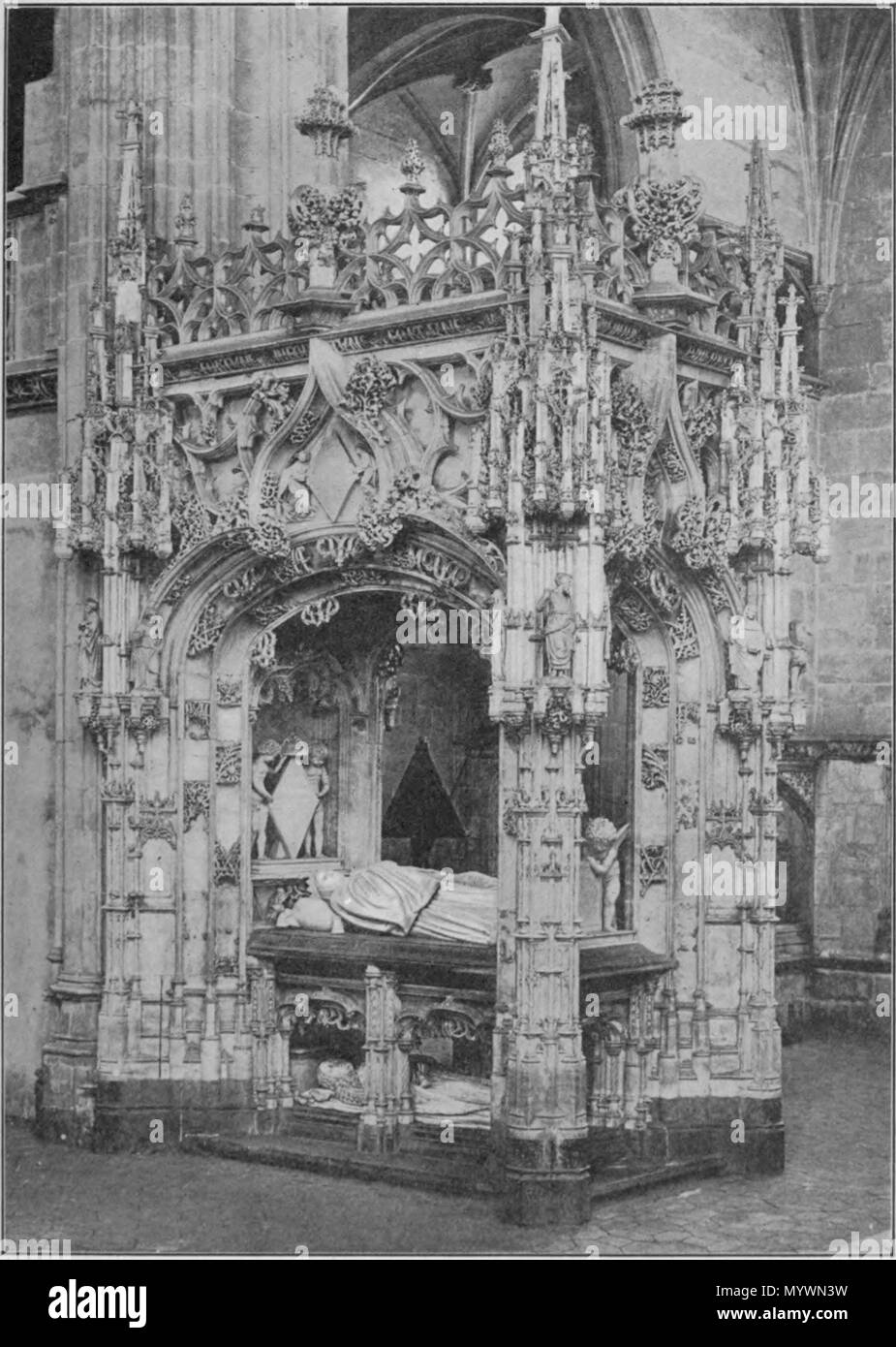 . Deutsch: "brou: Grabmal von Margarete von Österreich IN DER KIRCHE' Seite 150 eines Motor-Flight durch Frankreich zu Gesicht. . 1908. Unbekannt 4 Motor-Flight durch Frankreich Gesicht p150 Stockfoto