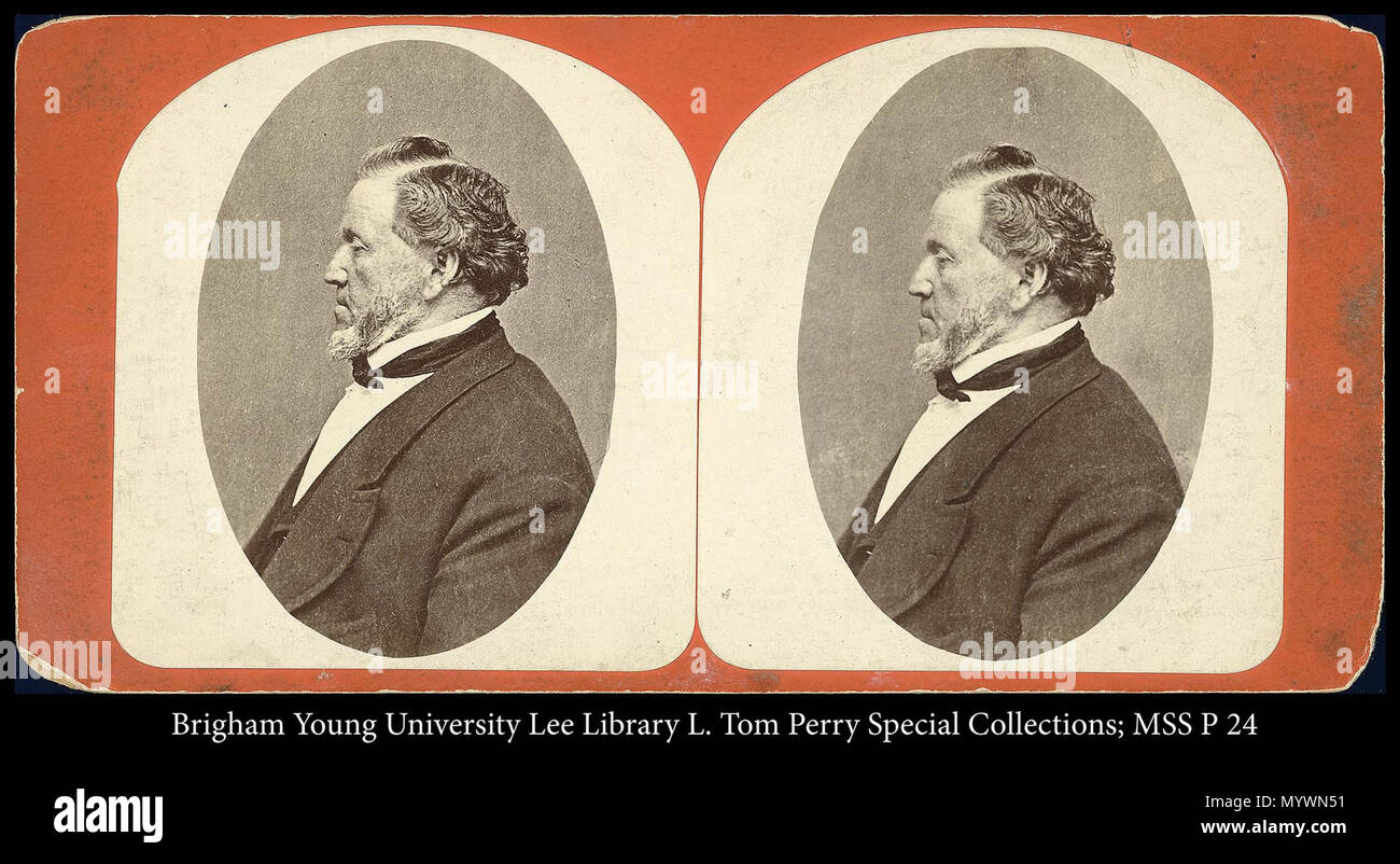 Call #: MSS P 24 Kasten 1 Ordner 4. 53 MSS P 24 B1 F4. ca. 1875 6 Brigham Young Profil Stockfoto