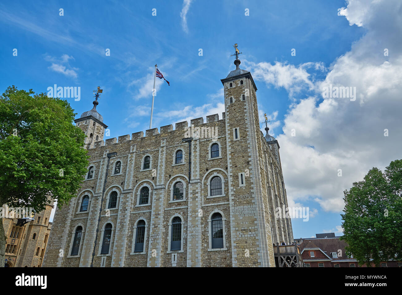 Tower von London schloss halten oder Weißen Turm im Zentrum von London. Stockfoto