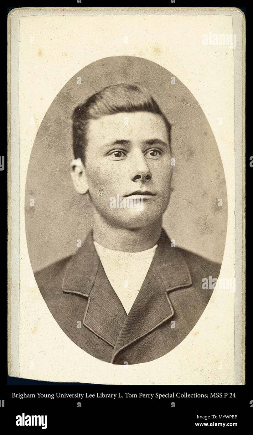 Call #: MSS P 24 Kasten 2 Ordner 8. Junger Mann Portrait - Ryne?. zwischen ca. 1875 und ca. 1883 1 233 MSS P24B2F8 Stockfoto