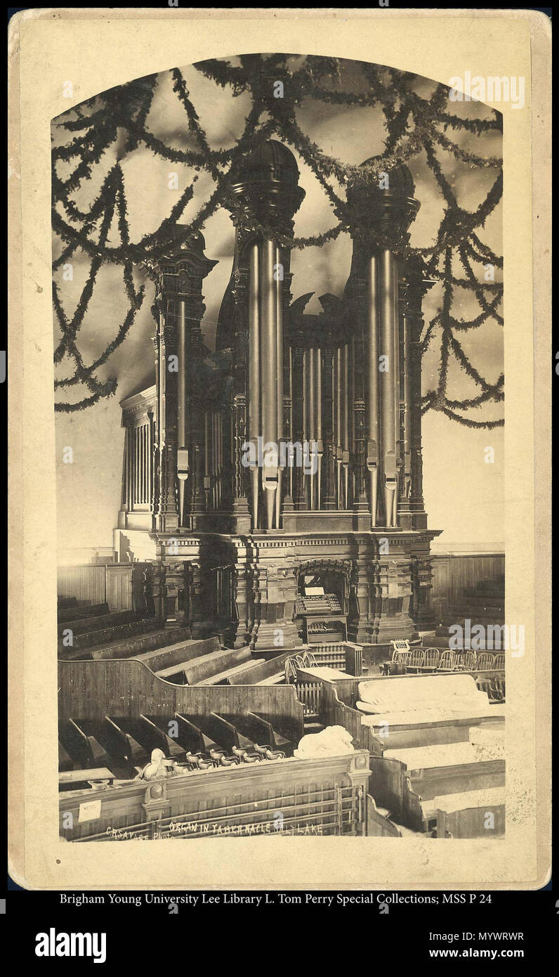 Call #: MSS P 24 Kasten 3 Ordner 4. Orgel im Tabernakel in Salt Lake, C.R. Savage, Foto. ca. 1867 2 383 MSS P24B3F4 Stockfoto