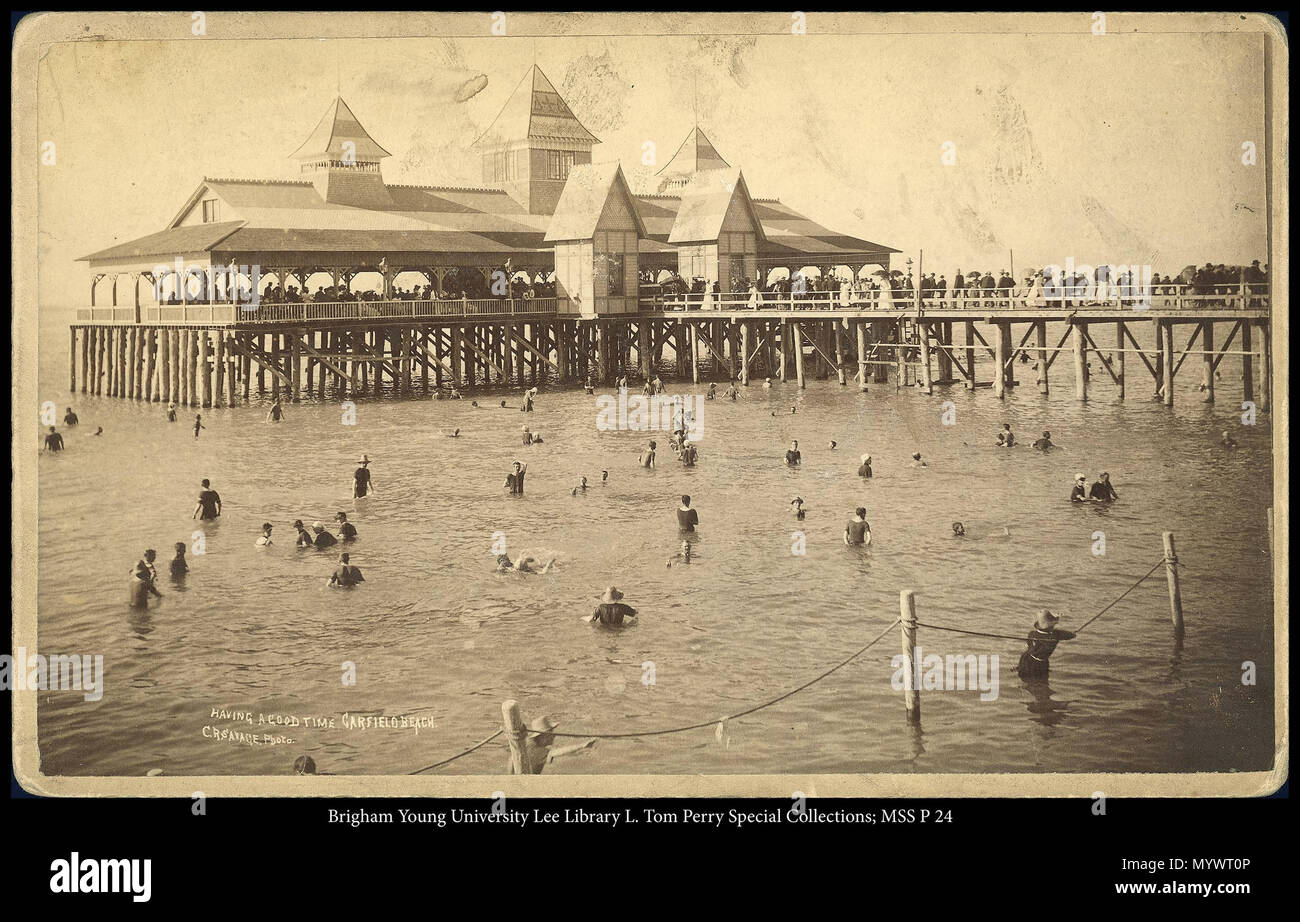 Call #: MSS P 24 Kasten 3 Ordner 4. Eine gute Zeit, Garfield Strand, C.R. Savage, Foto. zwischen ca. 1875 und ca. 1890 2 379 MSS P24B3F4 Stockfoto