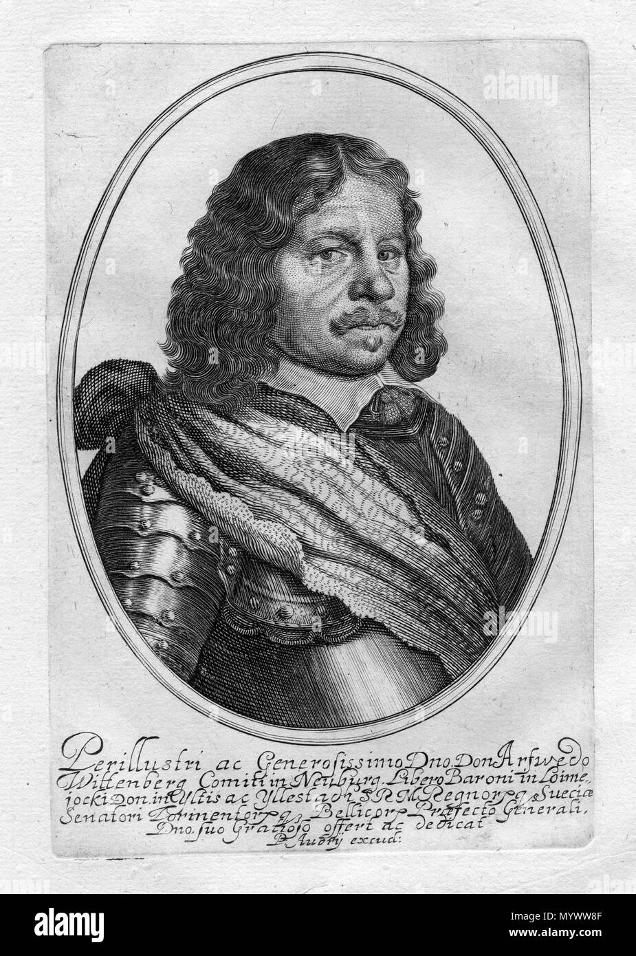 . Français: Porträt gravé. Datum unbekannt. Pierre Aubry 12 Arvid Wittenberg Stockfoto