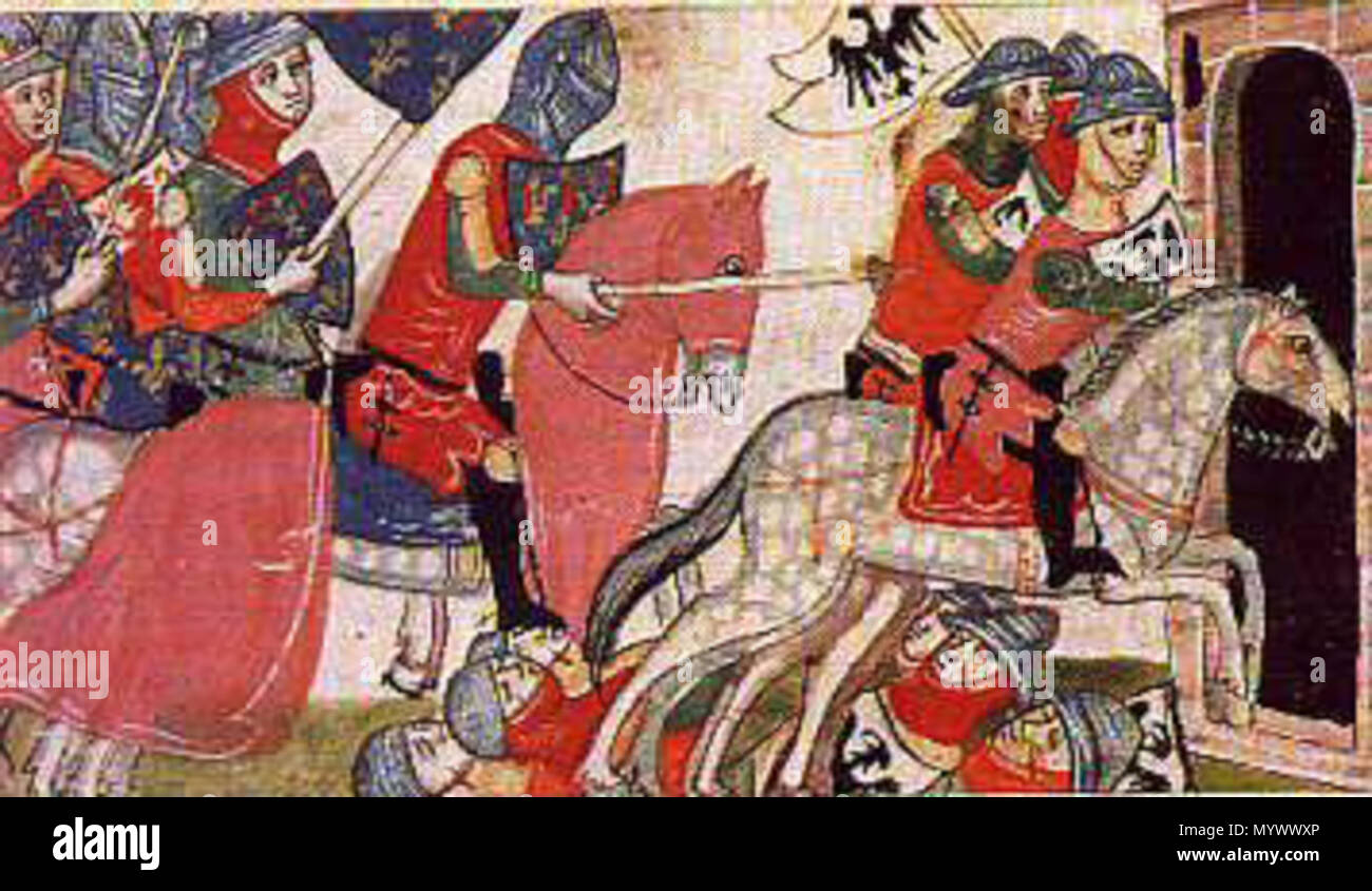 . Englisch: Schlacht von Benevent Čeština: Bitva u Beneventa. 14. Jahrhundert. Giovanni Villani 14 BeneventoVillani Stockfoto