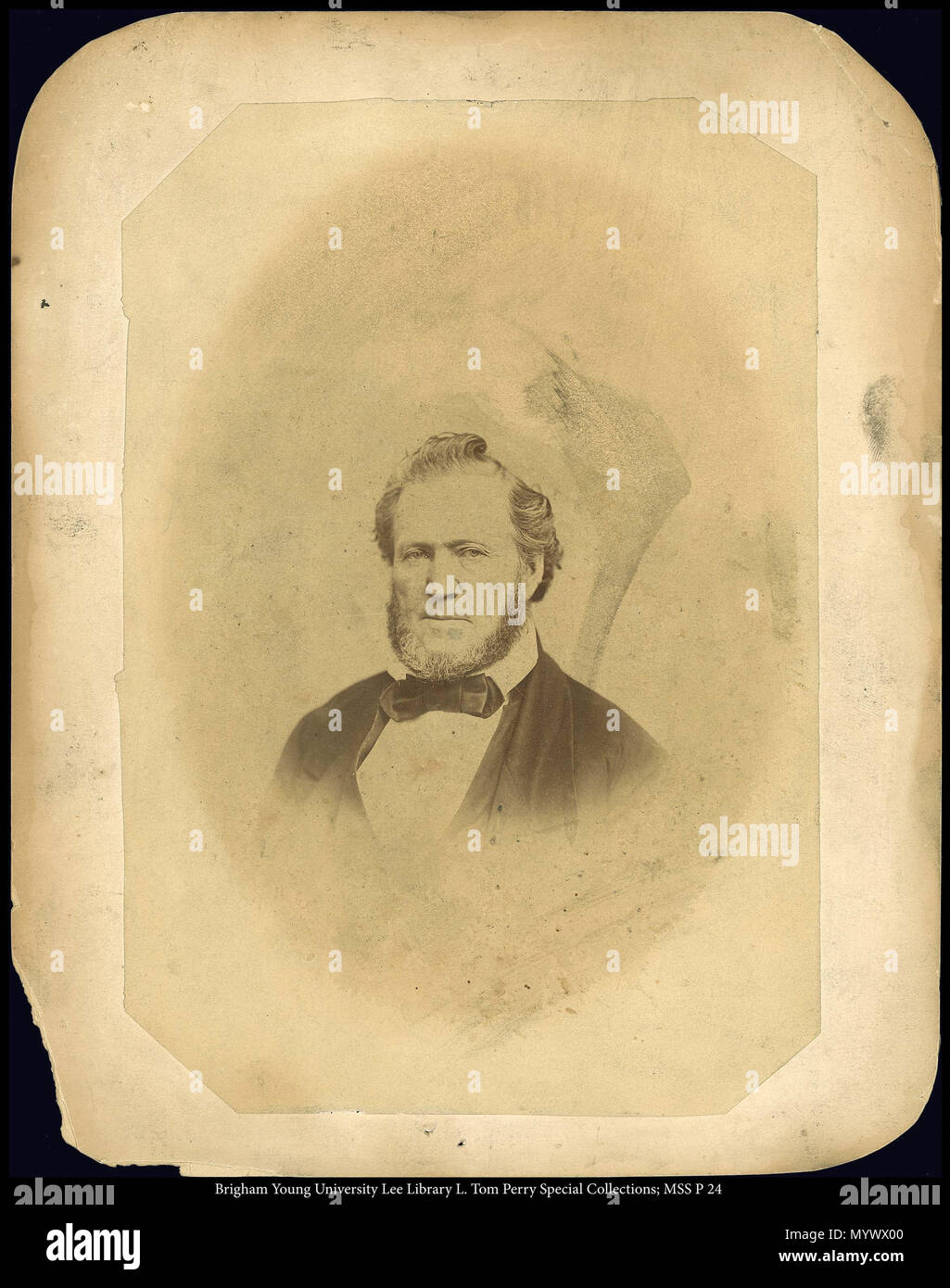 Call #: MSS P 24 Kasten 6 Ordner 4. 550 MSS P 24 B6 F4. zwischen ca. 1847 und ca. 1860 16 im mittleren Alter Brigham Young Büste portrait Stockfoto