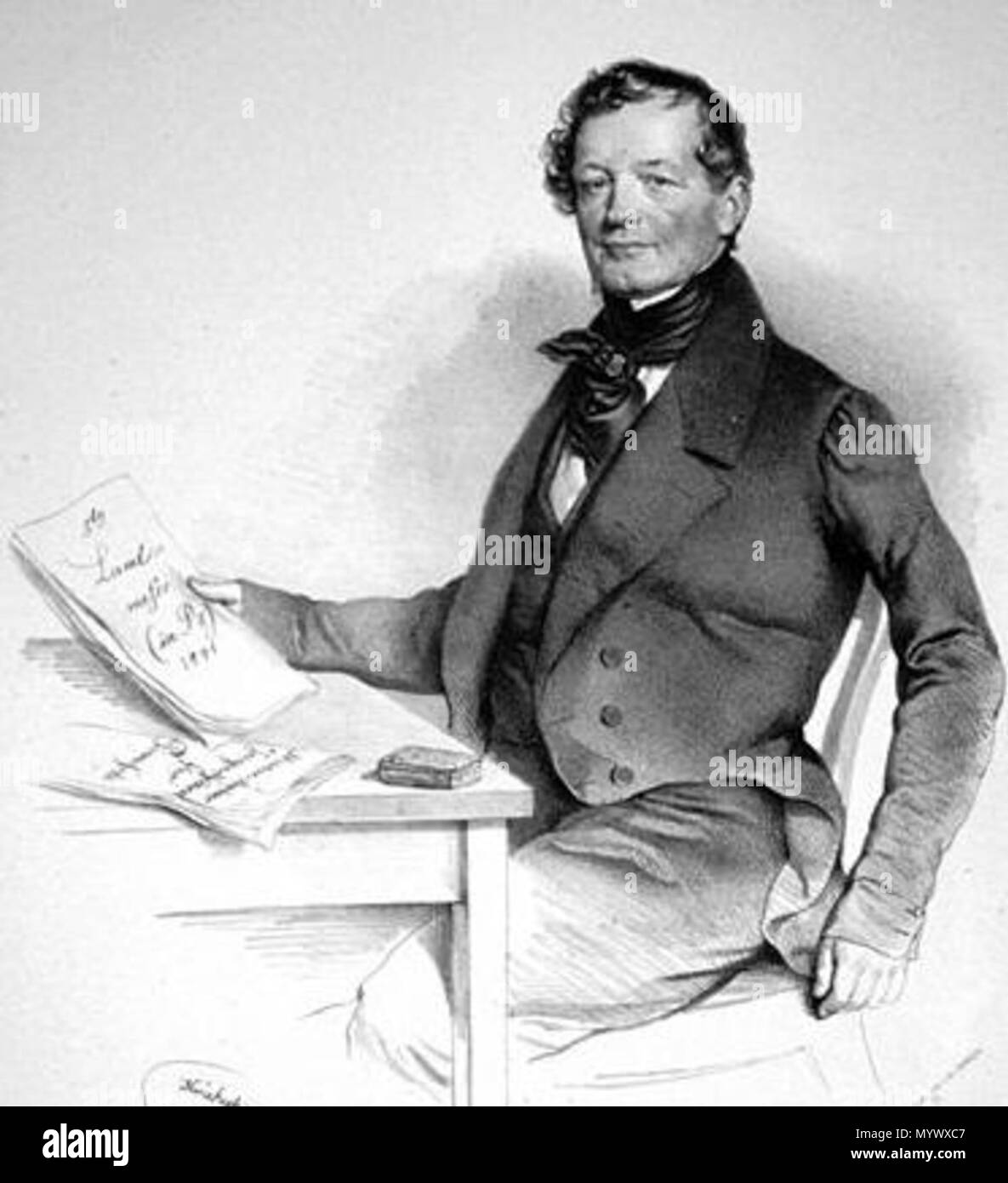 . English: Anton Diabelli, Lithographie von Josef Kriehuber, 1841. 1841. Josef Kriehuber (1800 - 1876) Alternative Namen Joseph Kriehuber Beschreibung österreichische Maler und Lithograph Datum der Geburt / Tod 14. Dezember 1800 30. Mai 1876 Ort der Geburt / Tod Wien Wien Arbeit standort Österreich Authority control: Q 93804 VIAF:?:? ISNI 71599977 0000 0000 6658 8354 ULAN:?? n 500093668 LCCN: 88195846 GND:? 118724436 WorldCat Foto: Peter Geymayer 370 Anton Diabelli teil Stockfoto