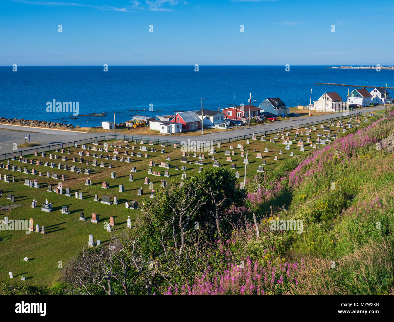 Friedhof im Dorf Chibougamau, Gaspe Halbinsel, Quebec, Kanada Stockfoto
