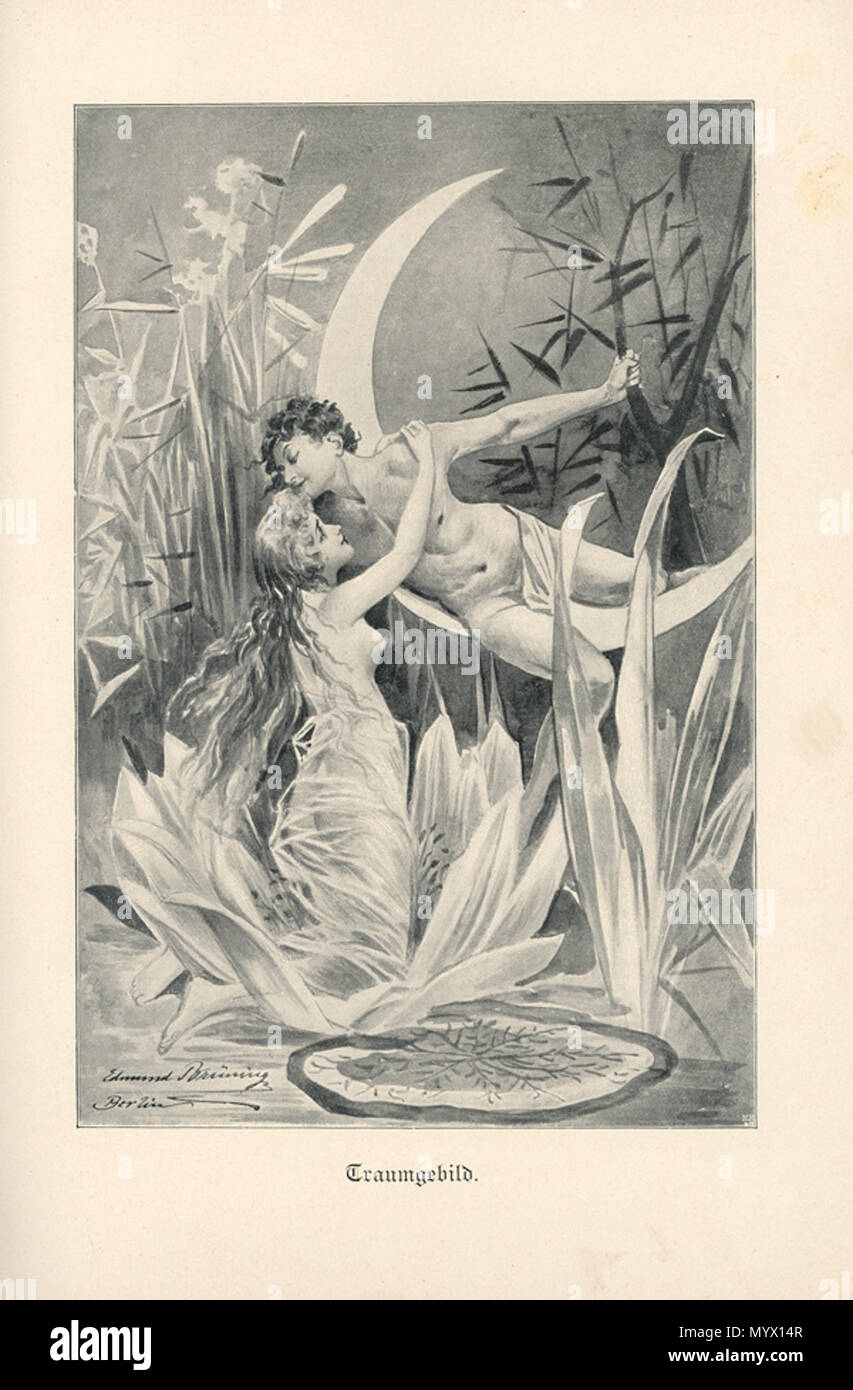 . Italiano: Illustrazione di Edmund Brüning pro Il Fiore di Loto è tratto impaurito, da Intermezzo lirico. . Ca. 1900. Edmund Brüning (1865-?) 18 Bruening Heine Traumgebild Stockfoto