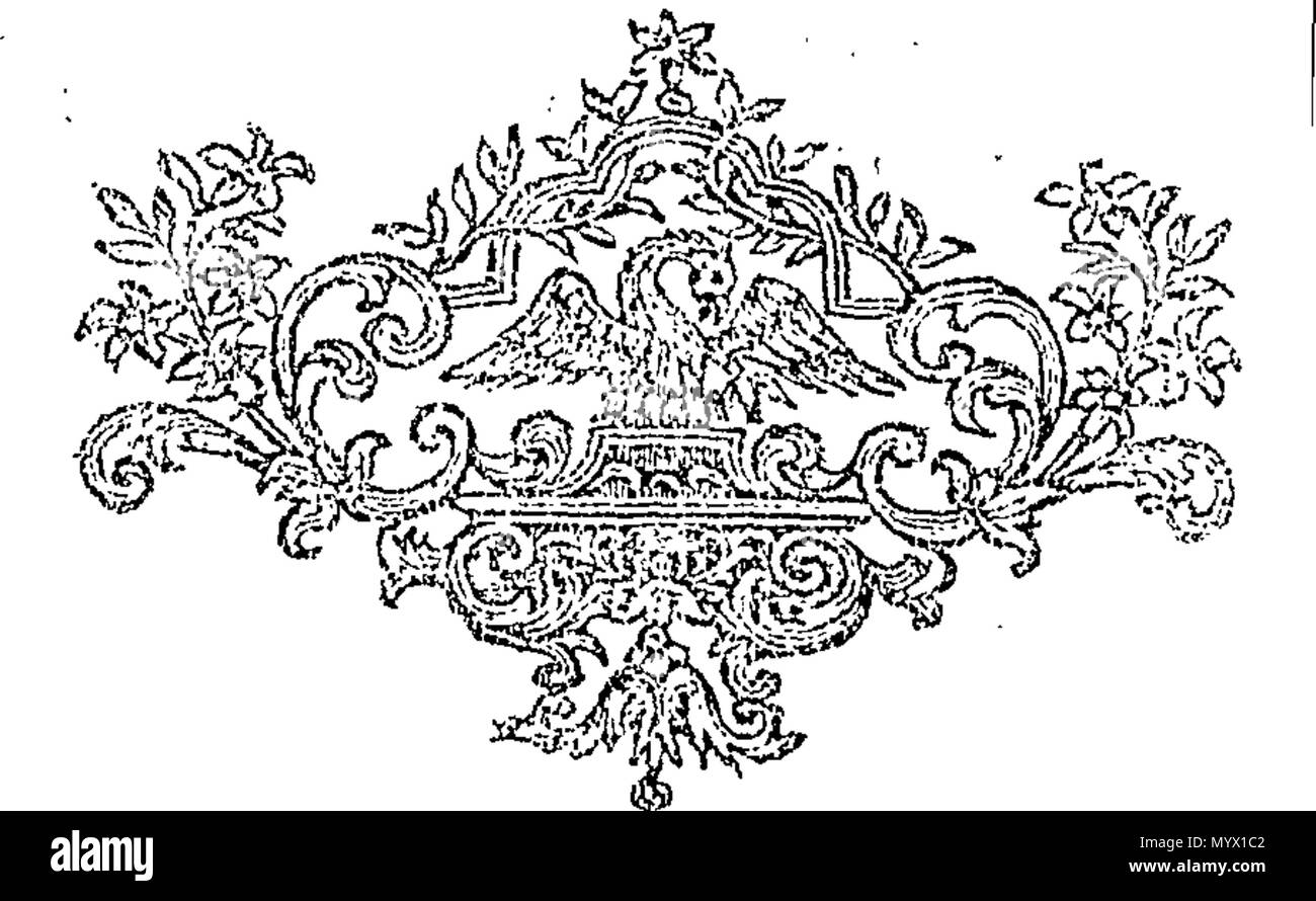 . Englisch: Fleuron aus Buch: Arithmetick in Inbegriff. In zwei Teile. Von William Webster, W. M. 378 Arithmetick in Inbegriff. In zwei Teile. Von William Webster, W. M. Fleuron T 022412-32 Stockfoto