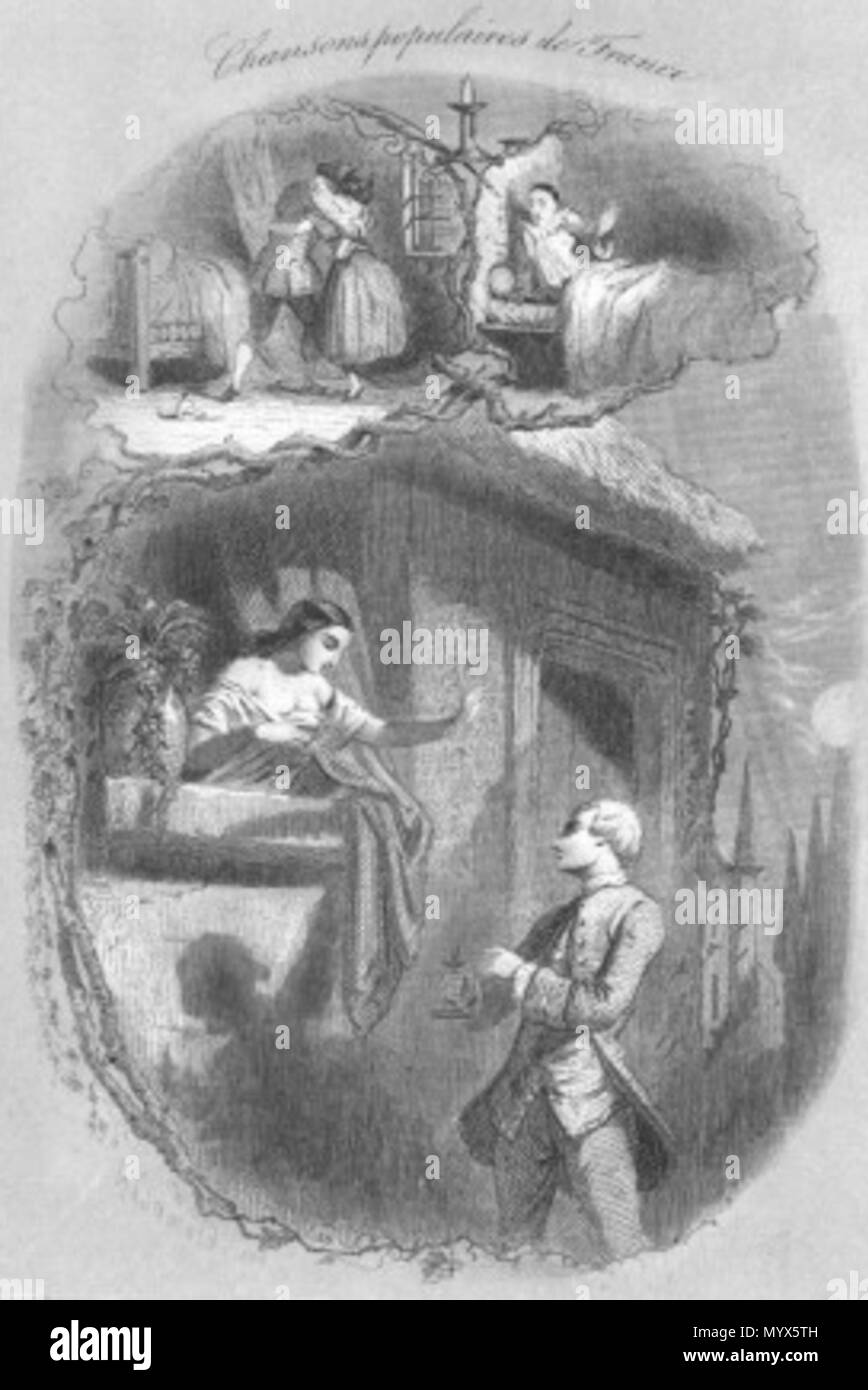 . Abbildung: Au Clair de la Lune, einem traditionellen französischen Song. ca. 1866. Unbekannt 2 Au Clair de la Lune Stockfoto