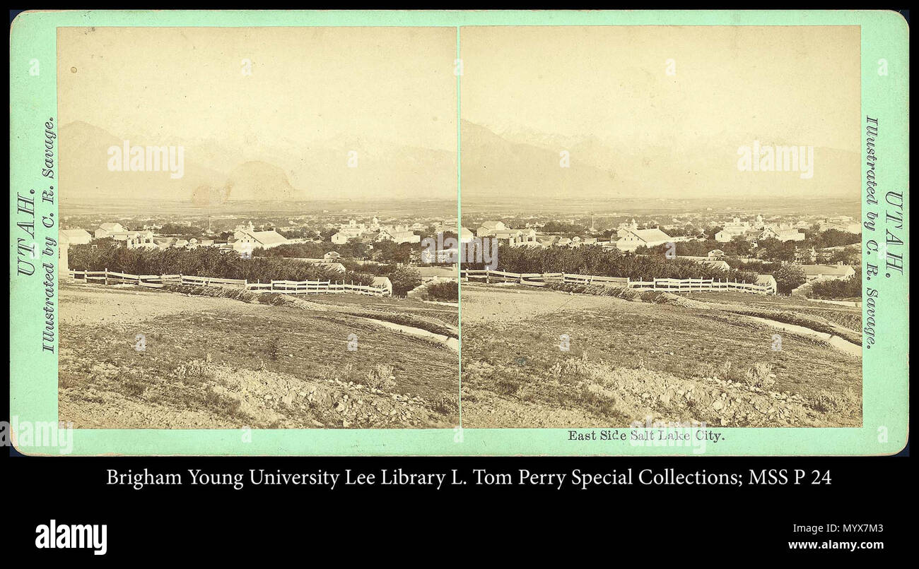 Call #: MSS P 24 Kasten 1 Ordner 6. 99 MSS P 24 B1 F6. Um 1870 8 East Side Salt Lake City Stockfoto