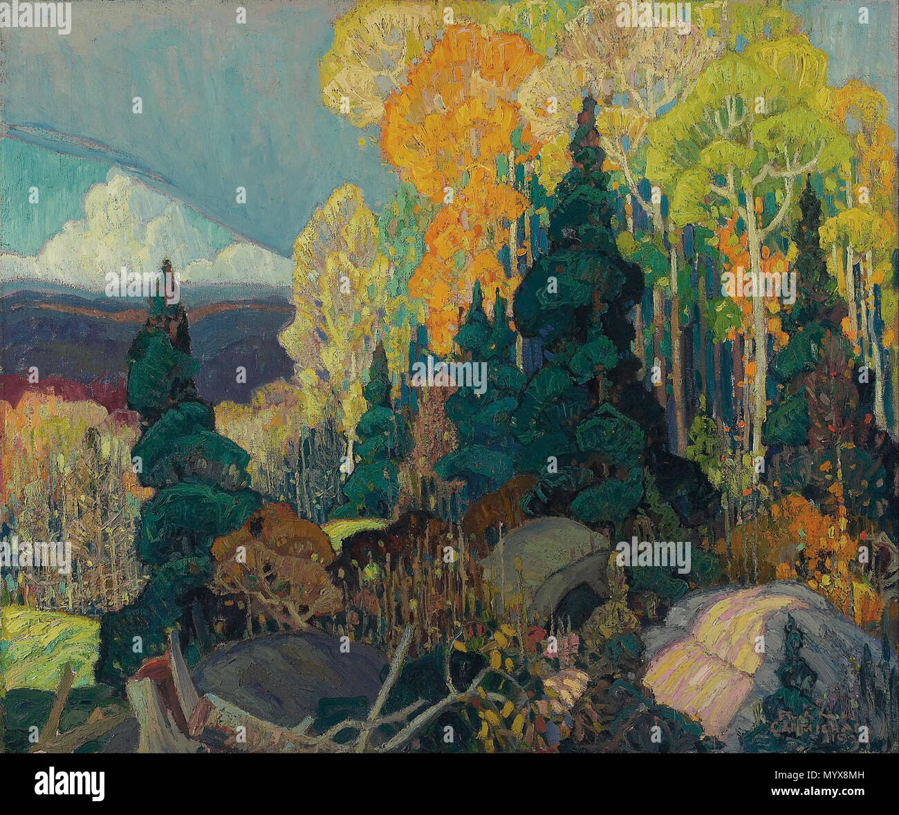 Englisch: Herbst Hang. 1920 2 Franklin Carmichael - Herbst Hang - Google  Kunst Projekt Stockfotografie - Alamy