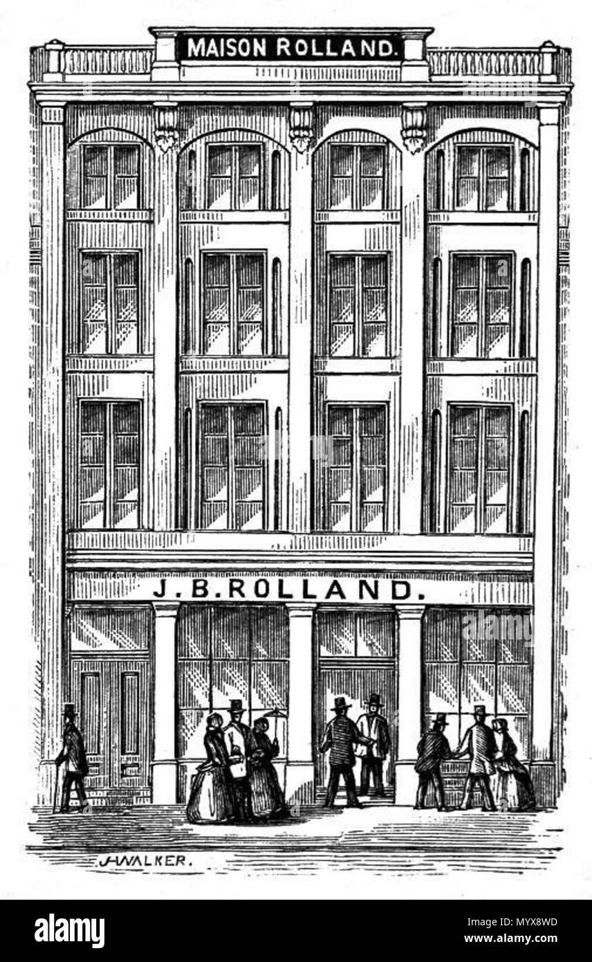 . Englisch: Gravur, J. B. Rolland, John Henry Walker (1831-1899), 1850-1885, Tinte auf Papier auf die Unterstützung von Papier - Holzstich - 10,6 x 8 cm Français: Tiefdruck, J. B. Rolland, John Henry Walker (1831-1899), 1850-1885, Encre sur papier - Gravure sur Bois - 10,6 x 8 cm. zwischen 1850 und 1885. John Henry Walker (1831-1899) 3 Maison Rolland Stockfoto