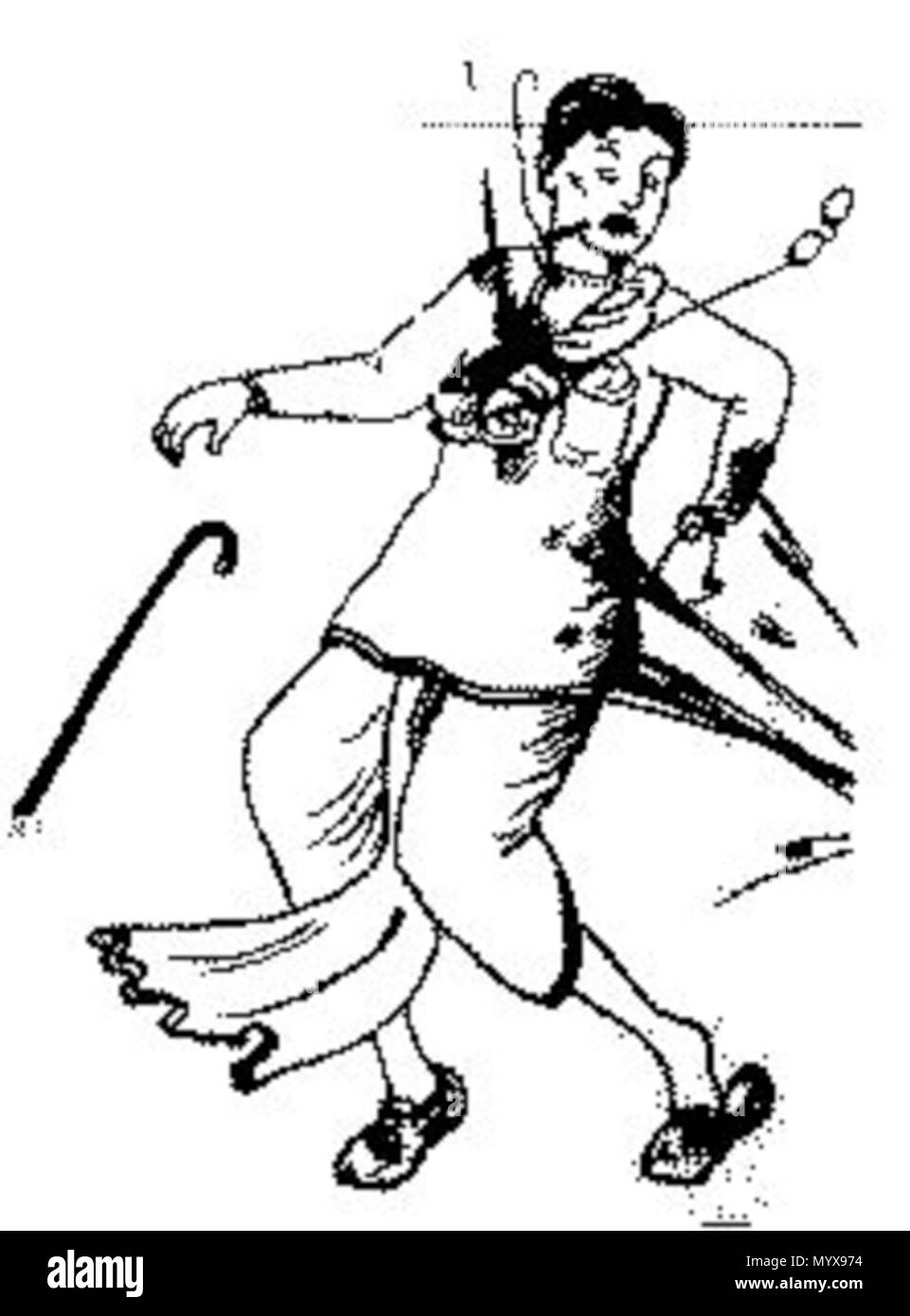 . Karikatur von Sukumar Ray. . Sukumar Ray/??????? ???? 1 Babu 2 Stockfoto