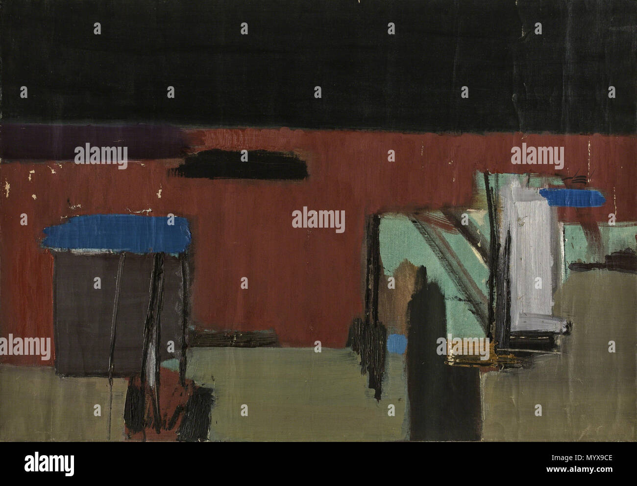 . Englisch: Ohne Titel, 1959-1963 Öl auf Leinwand 26 4/5 x 39 2/5 in; 68 x 100 cm. zwischen 1959 und 1963. Sohrab Sepehri (1928 - 1980) Beschreibung iranischer Maler, Dichter und Schriftsteller Geburtsdatum / Tod vom 7. Oktober 1928 vom 21. April 1980 Ort der Geburt / Todes Kashan Teheran Arbeitsort Iran (Tehran) Kontrolle: Q 469991 VIAF:?:? ISNI 41851171 0000 0001 0891 0226 LCCN: 80002910 GND:?N??: 028276809 119026546 SUDOC WorldCat 1 Untitled von Sohrab Sepehri (16) Stockfoto