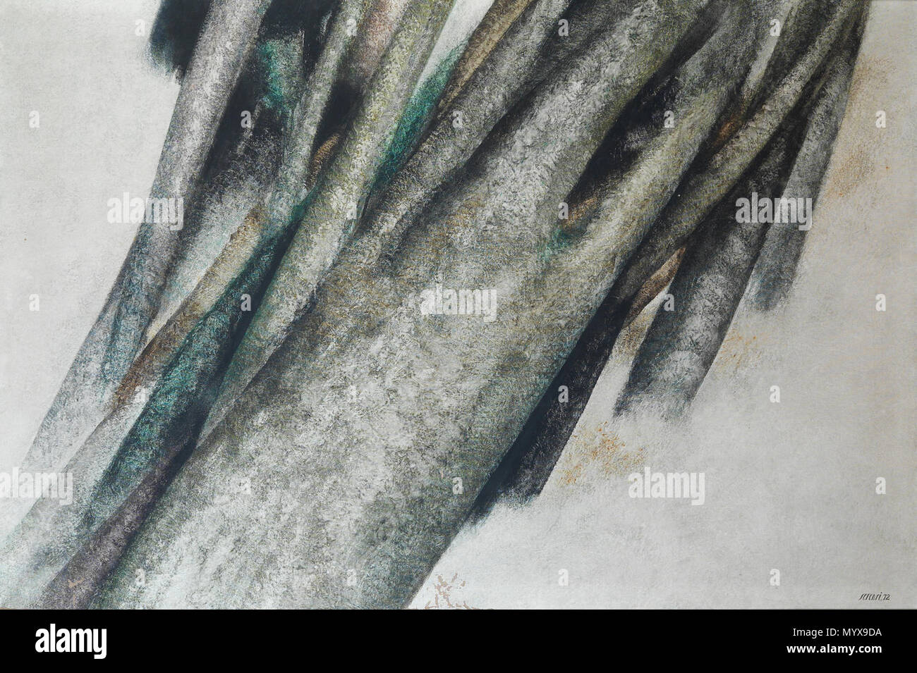 . Englisch: Öl auf Leinwand, signiert und datiert 72 unten rechts, gerahmten 120,5 x 180 cm. Fußnoten Provenienz: Ausgestellt in und aus dem Seyhoon Galerie, Teheran gekauft, die in den frühen 1970er Jahren. . 1972. Sohrab Sepehri (1928 - 1980) Beschreibung iranischer Maler, Dichter und Schriftsteller Geburtsdatum / Tod vom 7. Oktober 1928 vom 21. April 1980 Ort der Geburt / Todes Kashan Teheran Arbeitsort Iran (Tehran) Kontrolle: Q 469991 VIAF:?:? ISNI 41851171 0000 0001 0891 0226 LCCN: 80002910 GND:?N??: 028276809 119026546 SUDOC WorldCat 1 Untitled von Sohrab Sepehri (38) Stockfoto