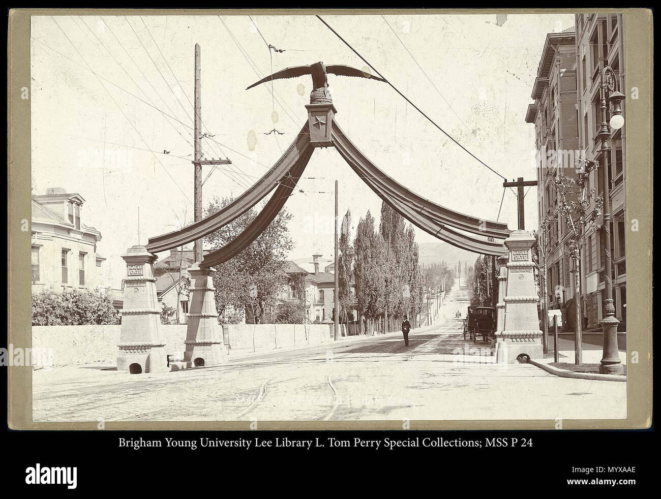 Call #: MSS P 24 Kasten 2 Ordner 13. Eagle Gate, Salt Lake City. zwischen ca. 1890 und ca. 1900 2 309 MSS P24B2F13 Stockfoto