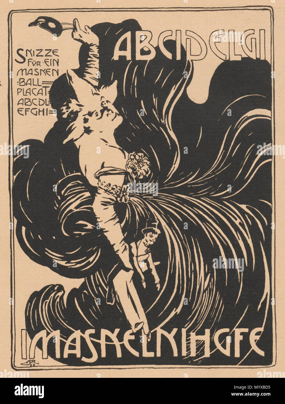 Englisch: Poster Skizze von Alfred Roller. . 1898. Alfred Roller 6  Abcidelgi Stockfotografie - Alamy