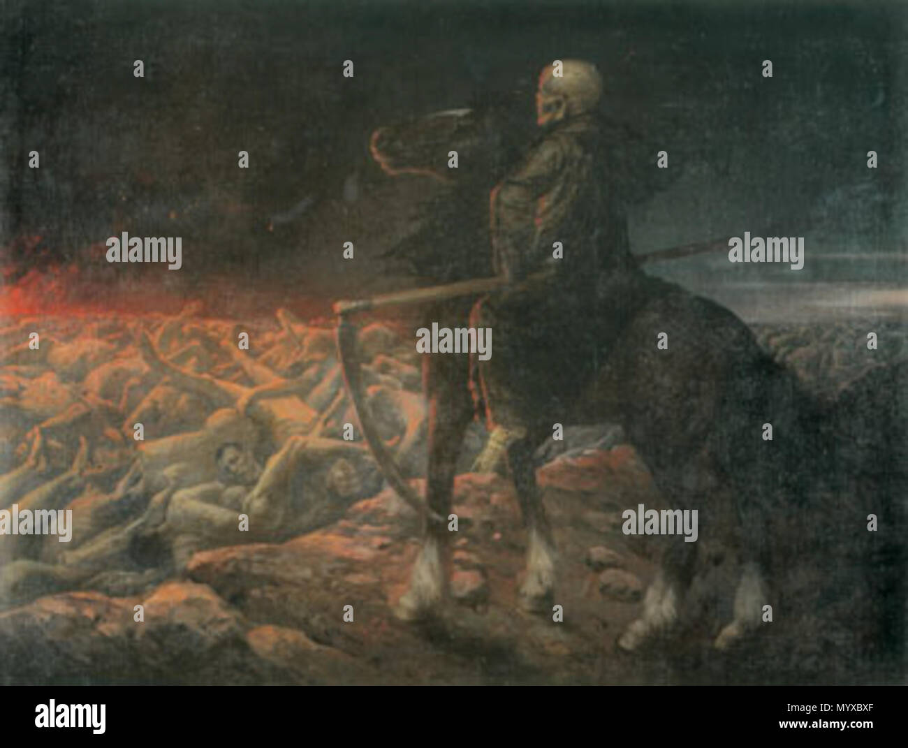 . Deutsch: Das Reaper, Gemälde von Stevan Aleksić (1876-1923). Es kann in der Matica Srpska Galerie in Novi Sad gesehen werden. . 15 Juli 2011 28 Juni 2011 (original Upload Datum). Stevan Aleksi? (1876-1923) 8 Aleksicreaper Stockfoto