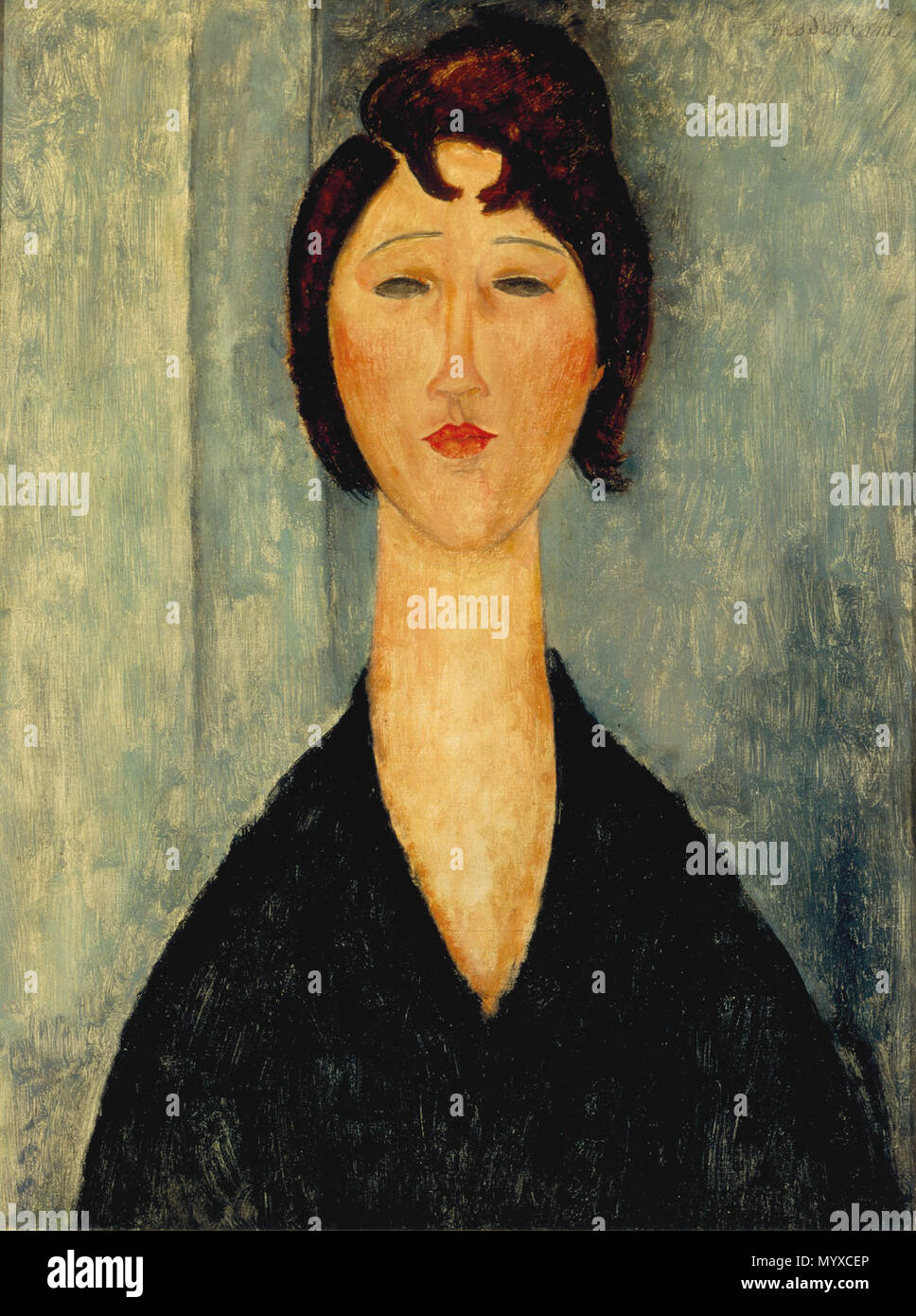 . Portrait einer jungen Frau. 1918. Amedeo Modigliani (1884 - 1920) Alternative Namen?????? ?????????????????? ?..?????????????????? ??????; ????????? ??????; ?????????, ???????????? ????????? Beschreibung Italian-Jewish Maler und Bildhauer Geburtsdatum / Tod 12. Juli 1884 vom 24. Januar 1920 Ort der Geburt / Todes Livorno Paris arbeiten Zeitraum 1907 - 1920 Standort Paris Authority control: Q 120993 VIAF:?:? ISNI 17232808 0000 0001 2276 9863 ULAN:?? n 500026509 LCCN: 79059541 NLA:? 35357248 WorldCat 9 Amedeo Modigliani, 1918, Porträt einer jungen Frau, Öl auf Leinwand, 61 x 45,7 cm, Stockfoto