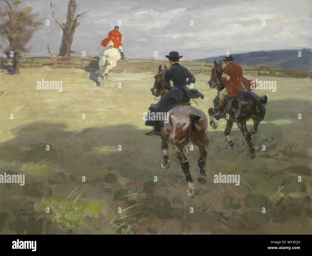 . Parforcejagd. durch 1940. Angelo Jank (1868-1940) 10 Angelo Jank Parforcejagd Stockfoto