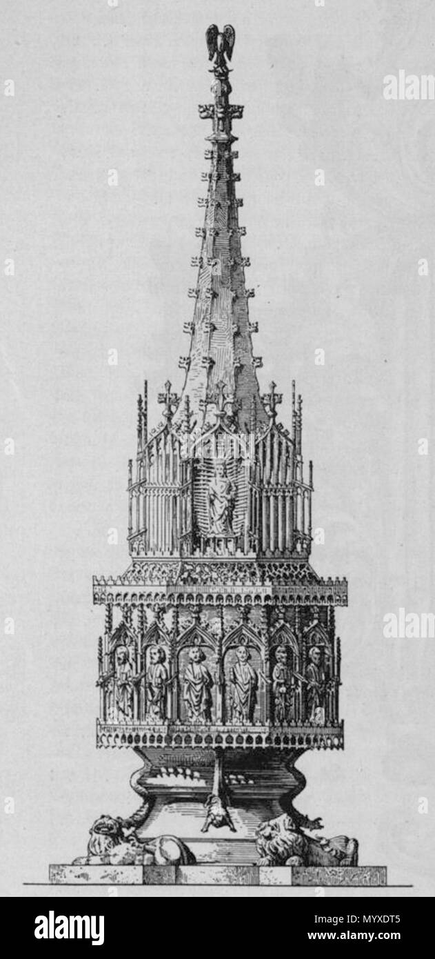 . English: bronzetaufbecken (1440) in St. Katharinen in Brandenburg an der Havel 16 Brandenburg St Katharinen Taufe 1440 Stockfoto