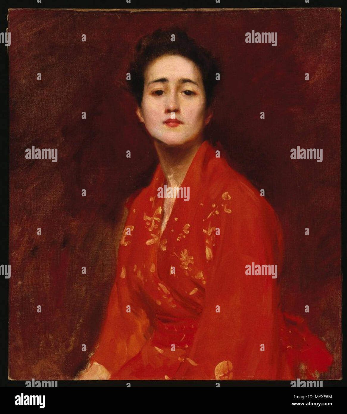 . Studie eines Mädchens in japanischen Gewand. ca. 1895 17 Brooklyn Museum - Studie eines Mädchens in japanischen Gewand - William Merritt Chase Stockfoto