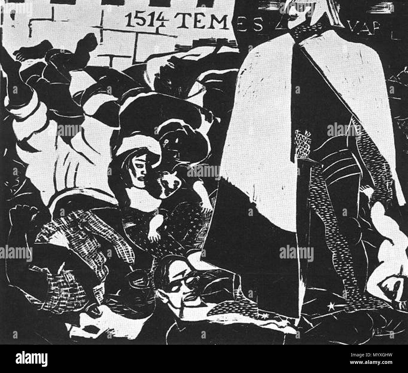 26 Derkovits Gyula - dózsa-Serie VII. Subdual (1928) Stockfoto