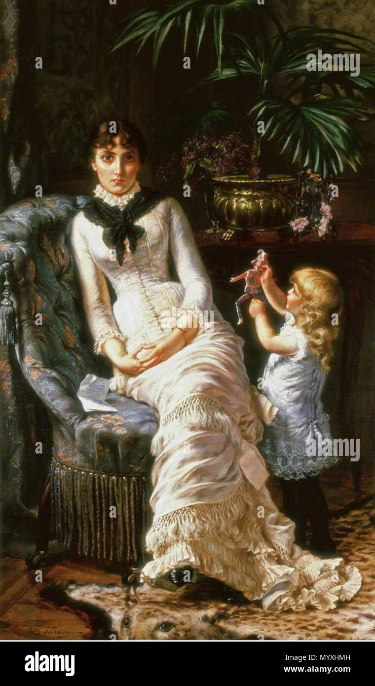 . Traurige Nachrichten. ca. 1880-1883 28 Edgard Farasijn traurige Nachrichten Stockfoto