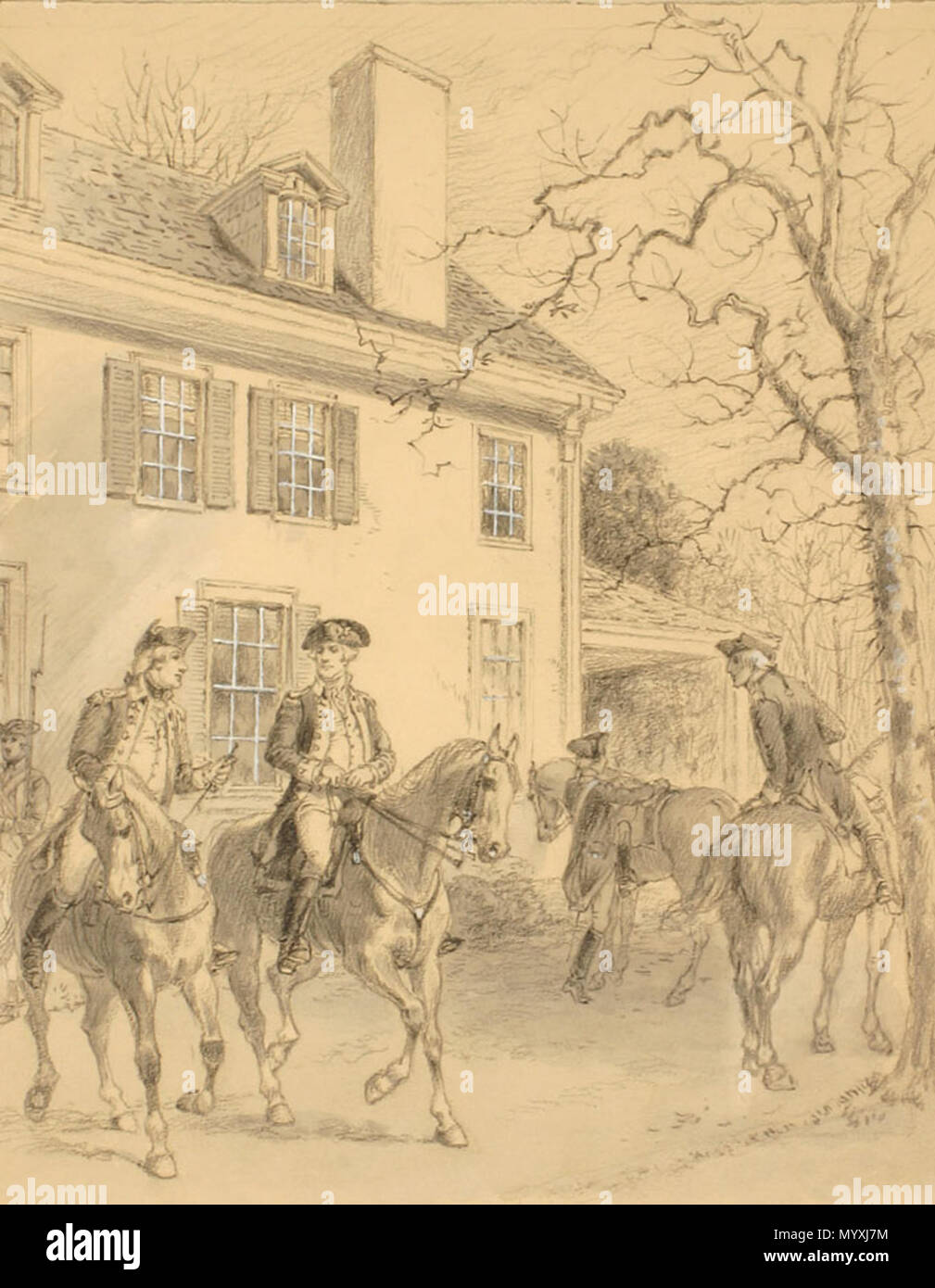 . Englisch: Henry Alexander Ogden, Washington George Emlen Haus, Whitemarsh, Pennsylvania aus der Sammlung des New-York Historical Society Die emlen Haus von George Emlen III (1718-1776), Teil eines prominenten Quaker Familie in Philadelphia.[1] Er wird von seinem Sohn George Emlen (ca. 1741 - 1812), wenn es als Hauptquartier in Washington im November und Dezember 1777.[2] im Besitz wurde gebaut wurde. 22. September 2006 (original Upload Datum). Die ursprünglichen Uploader wurde Alphageekpa bei Wikipedia 30 Emlen Haus Stockfoto