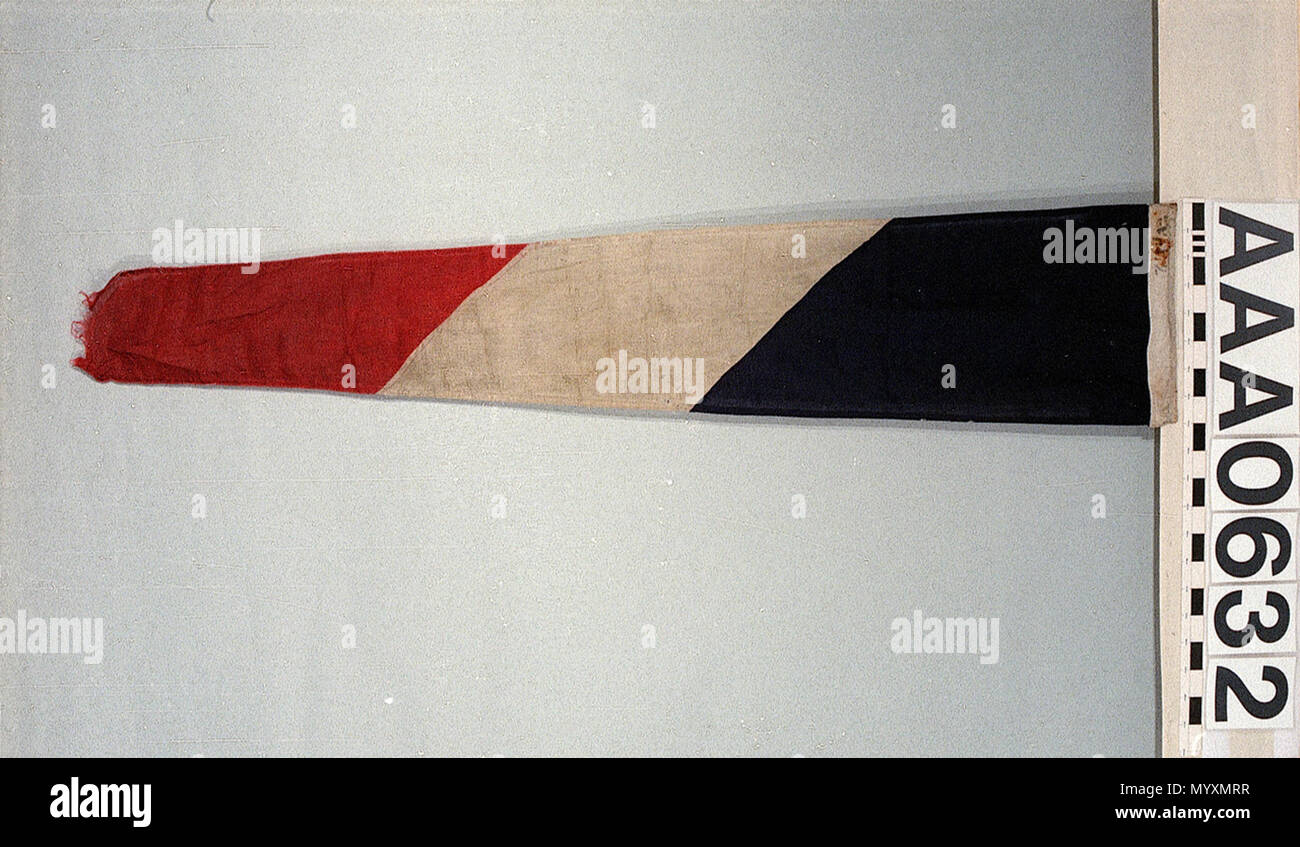 . Englisch: Deutsche Marine Code 2 Deutsche Marine signal Wimpel mit der Aufschrift "Wpl 2'. Netzkabel Kanten runden Flagge. . Zwischen 1939 und 1945. Unbekannt 40 Deutsche Marine Code 2 RMG RP 21 7. Stockfoto