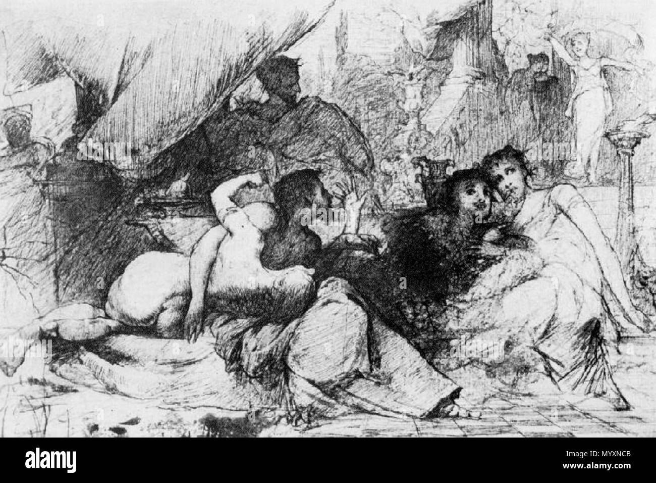 42 Gyárfás, Jenő - die Tragödie des Menschen, der römischen Szene (ca 1880) Stockfoto