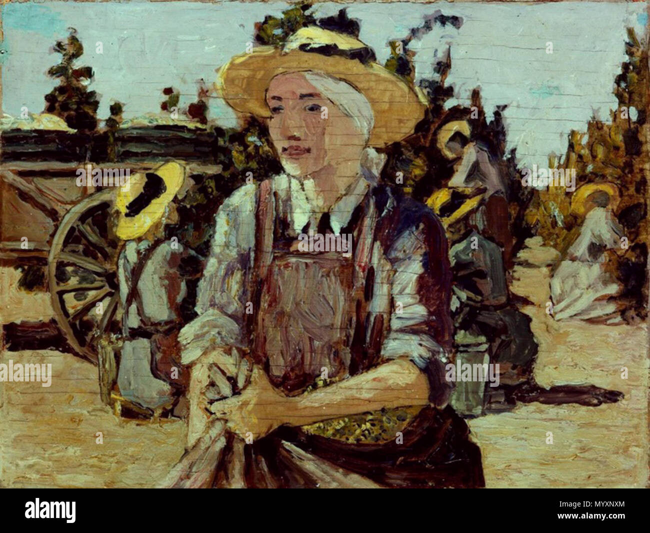 44 Heinrich Vogeler Bäuerin im Weingarten des Karl-Marx-Kolchos Stockfoto