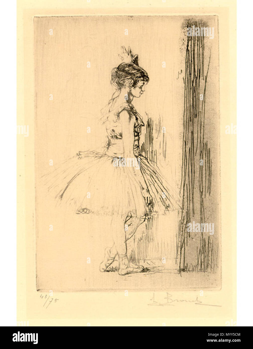 . Englisch: La ballerine ätzen Edition von 75 18,6 x 12,6 cm. von 1941. Auguste Brouet 62 La ballerine par Brouet Stockfoto