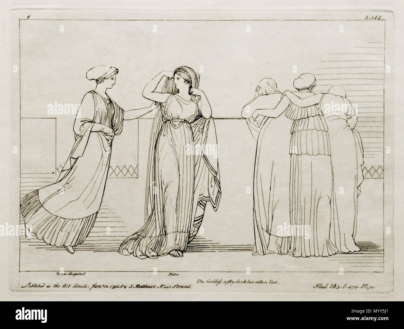 . English: Kupferstich (1795) von Tommaso Piroli (1752 - 1824) nach einer Zeichnung (1793) von John flaxman (1755 - 1826). . 18. April 2008. H.-P.Haack 12 (4) Flaxman Ilias 1793, gestochen 1795, 186 x 252 mm Stockfoto